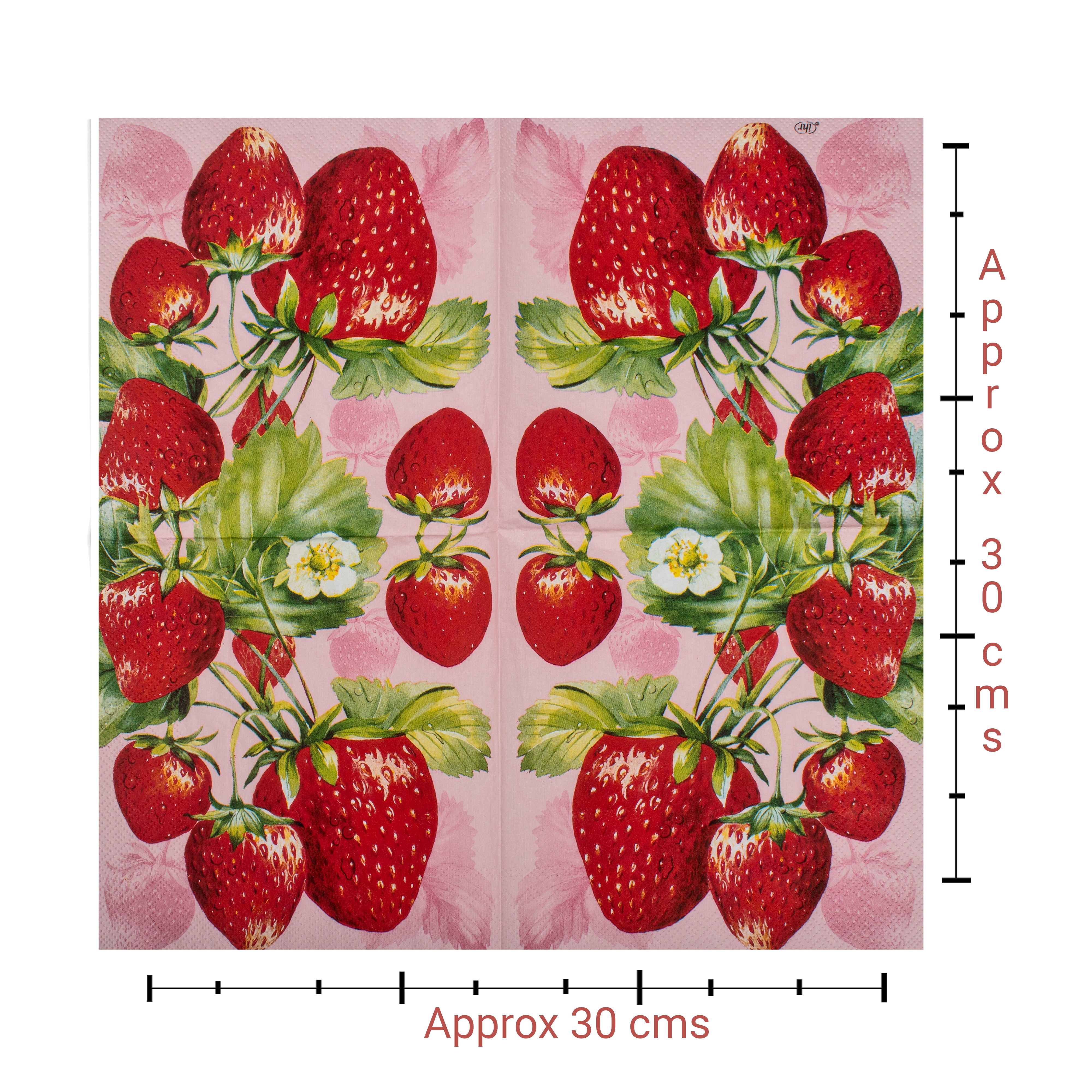 Decoupage Napkin Strawberry Patch 13 X 13inch 3PLY 1pc