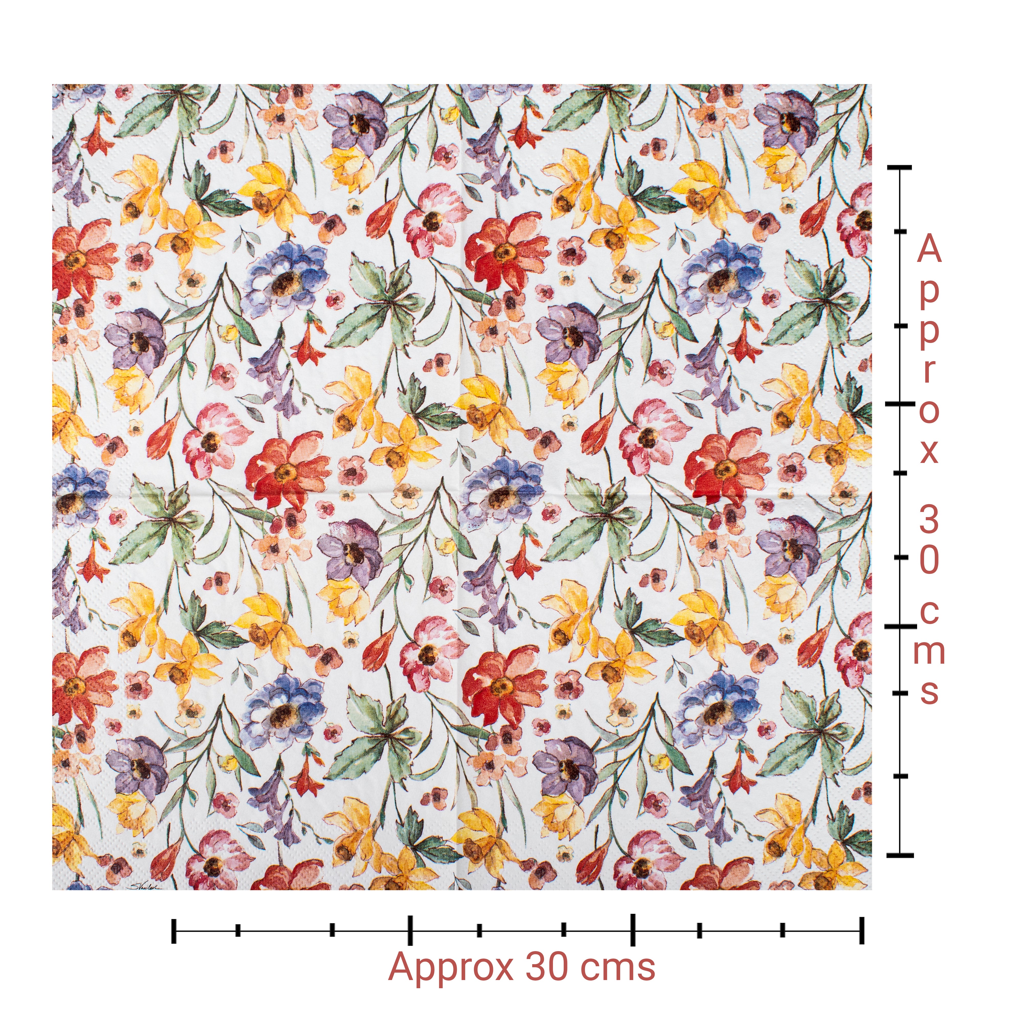 Decoupage Napkin Pastel Flora 13 X 13inch 3PLY 1pc
