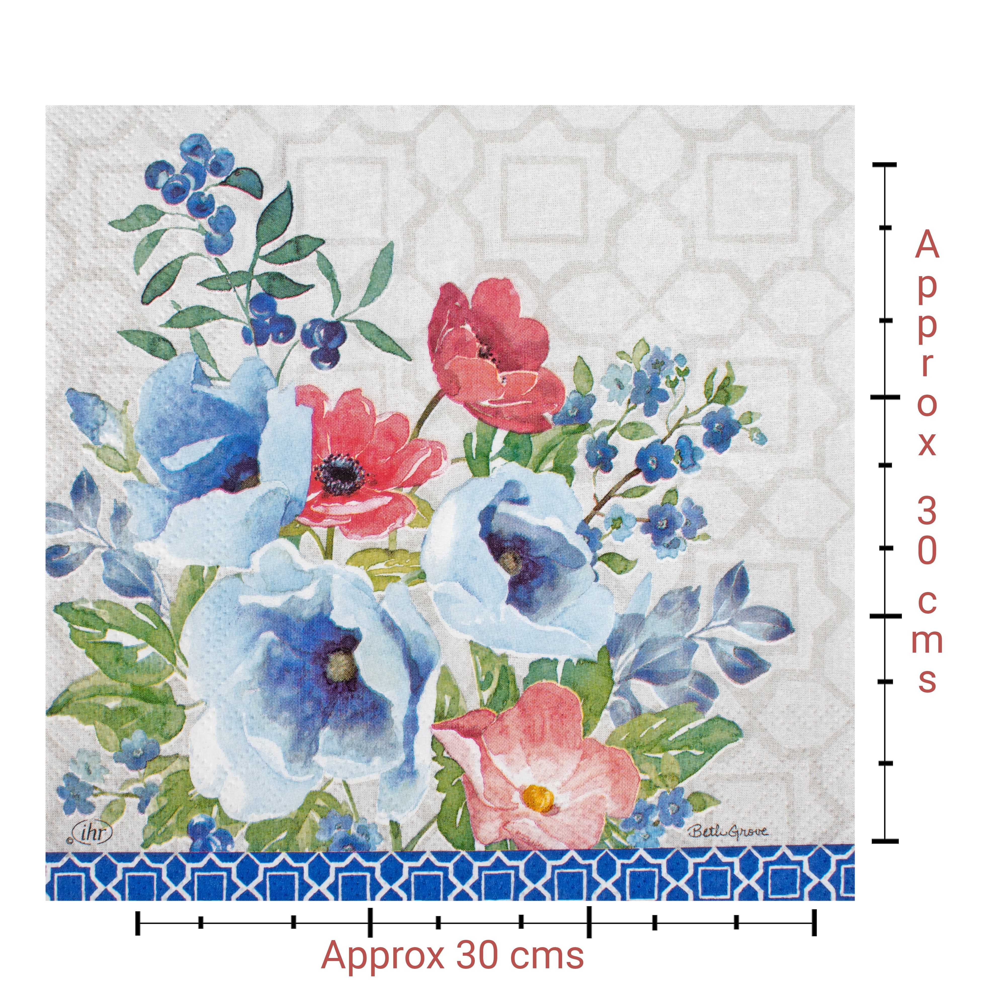 Decoupage Napkin Floral Mist 13 X 13inch 3PLY 1pc