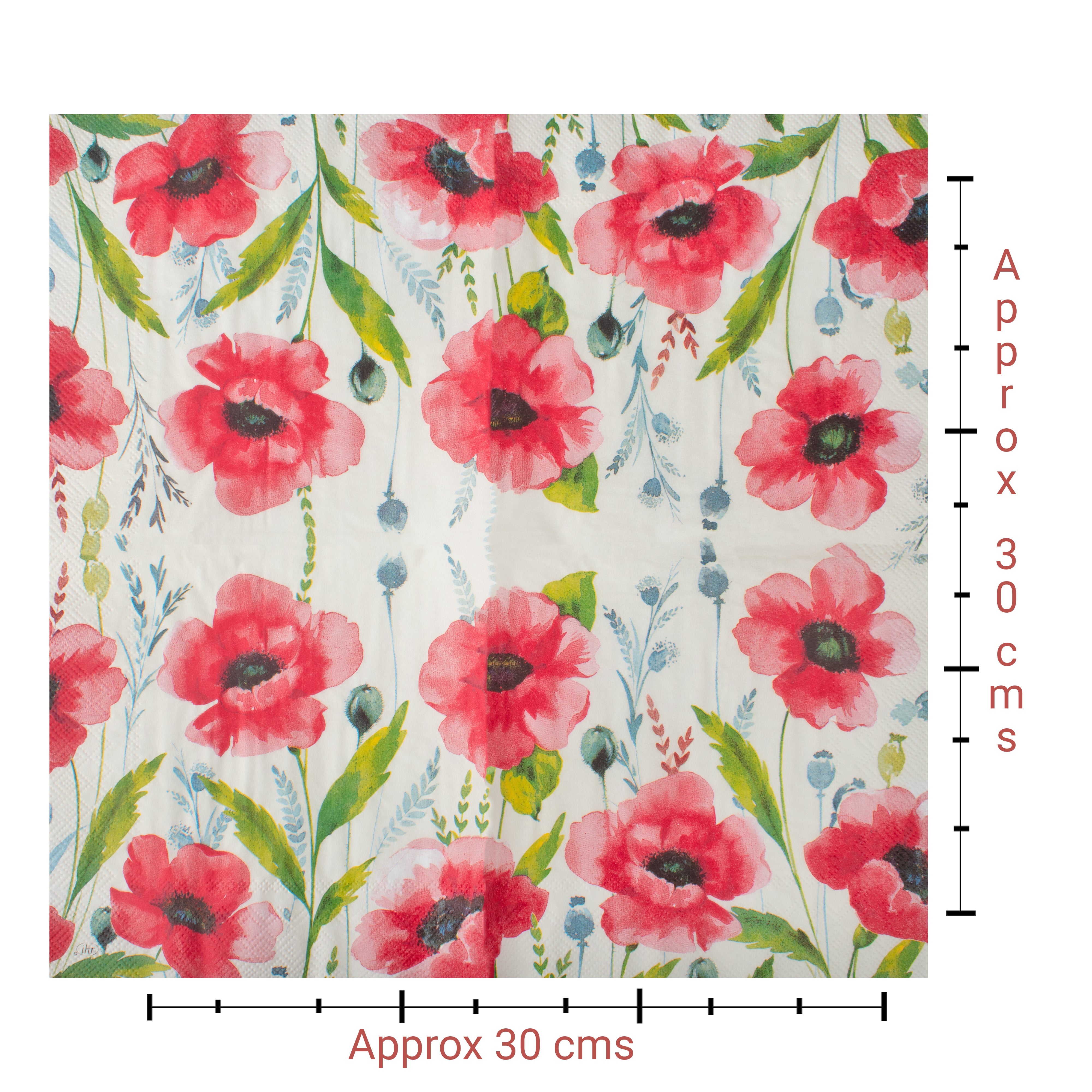 Decoupage Napkin Aqua Anemone 13 X 13inch 3PLY 1pc