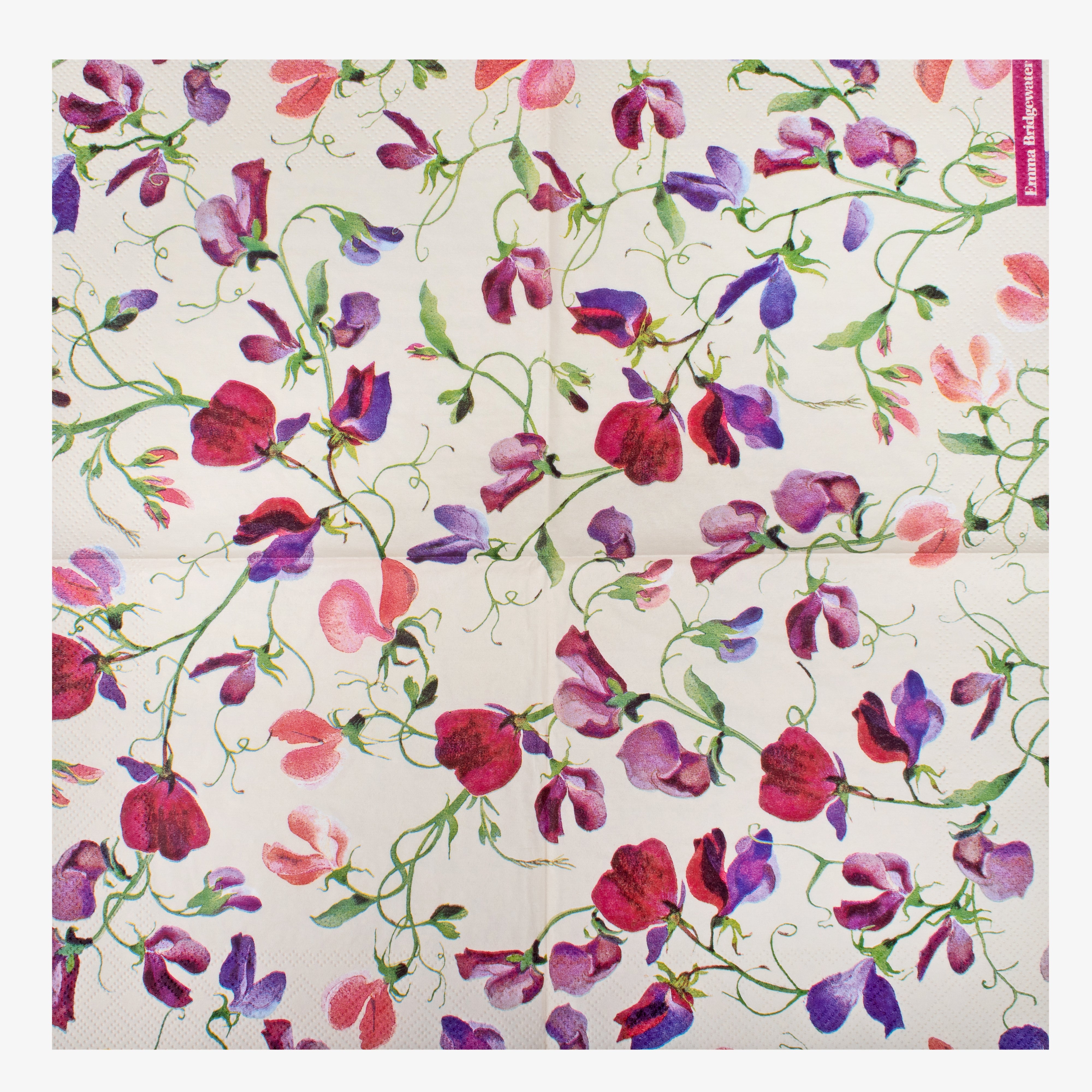 Decoupage Napkin Sweet Pea 13 X 13inch 3PLY 1pc