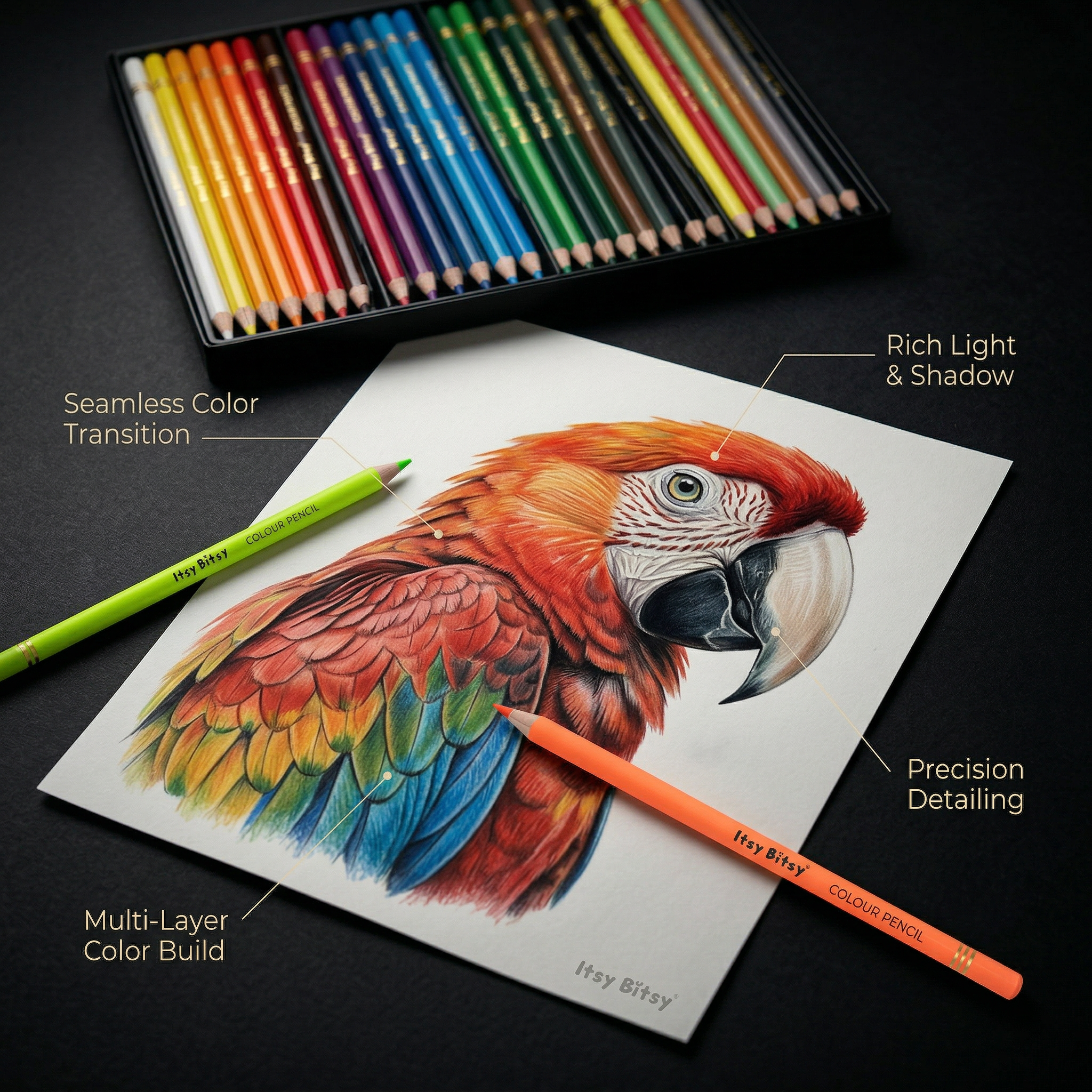 Premium Artist Water colour pencils - Pack of 24 Colours 1Box