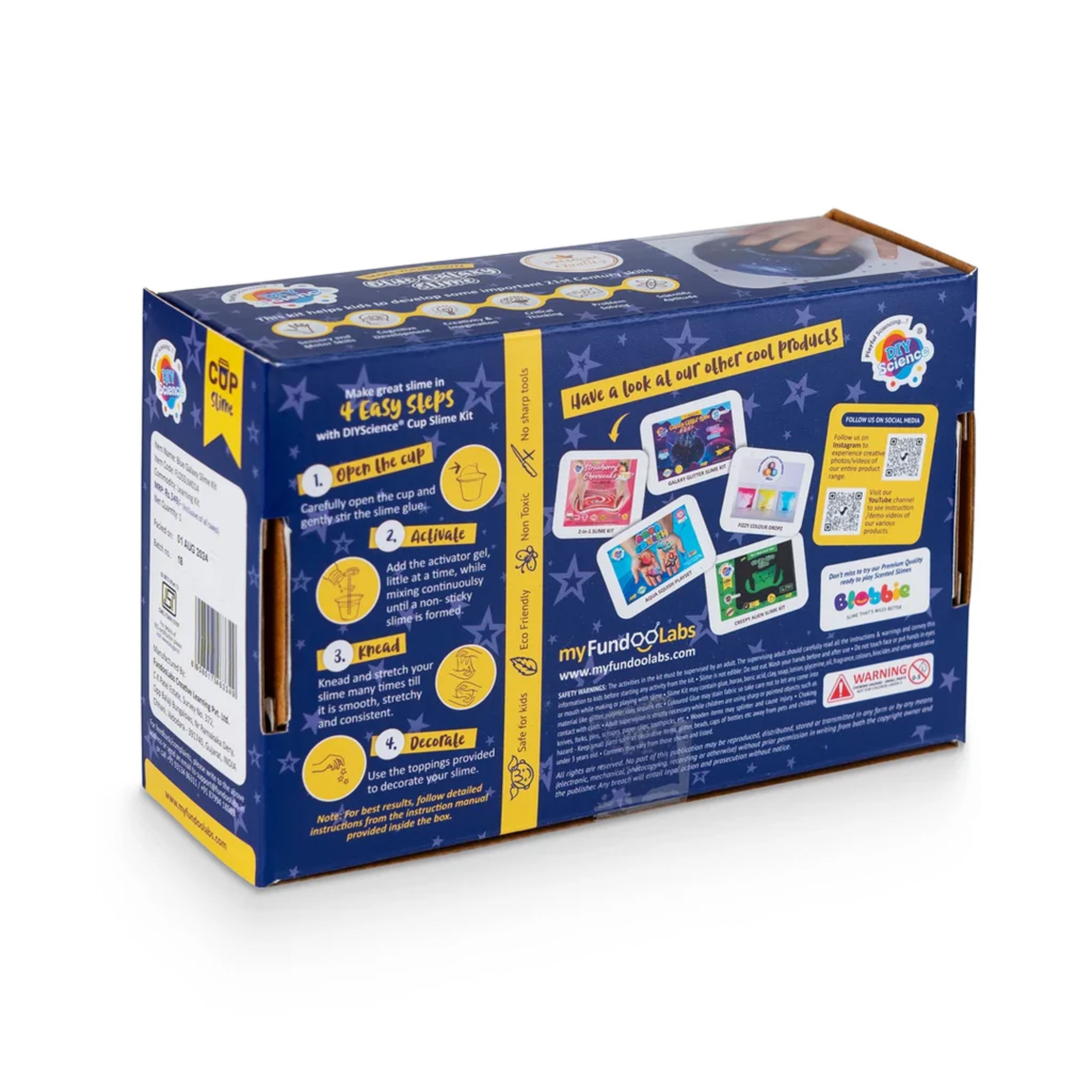 DIY Mix and Make Your Own Blue Galaxy Slime Box