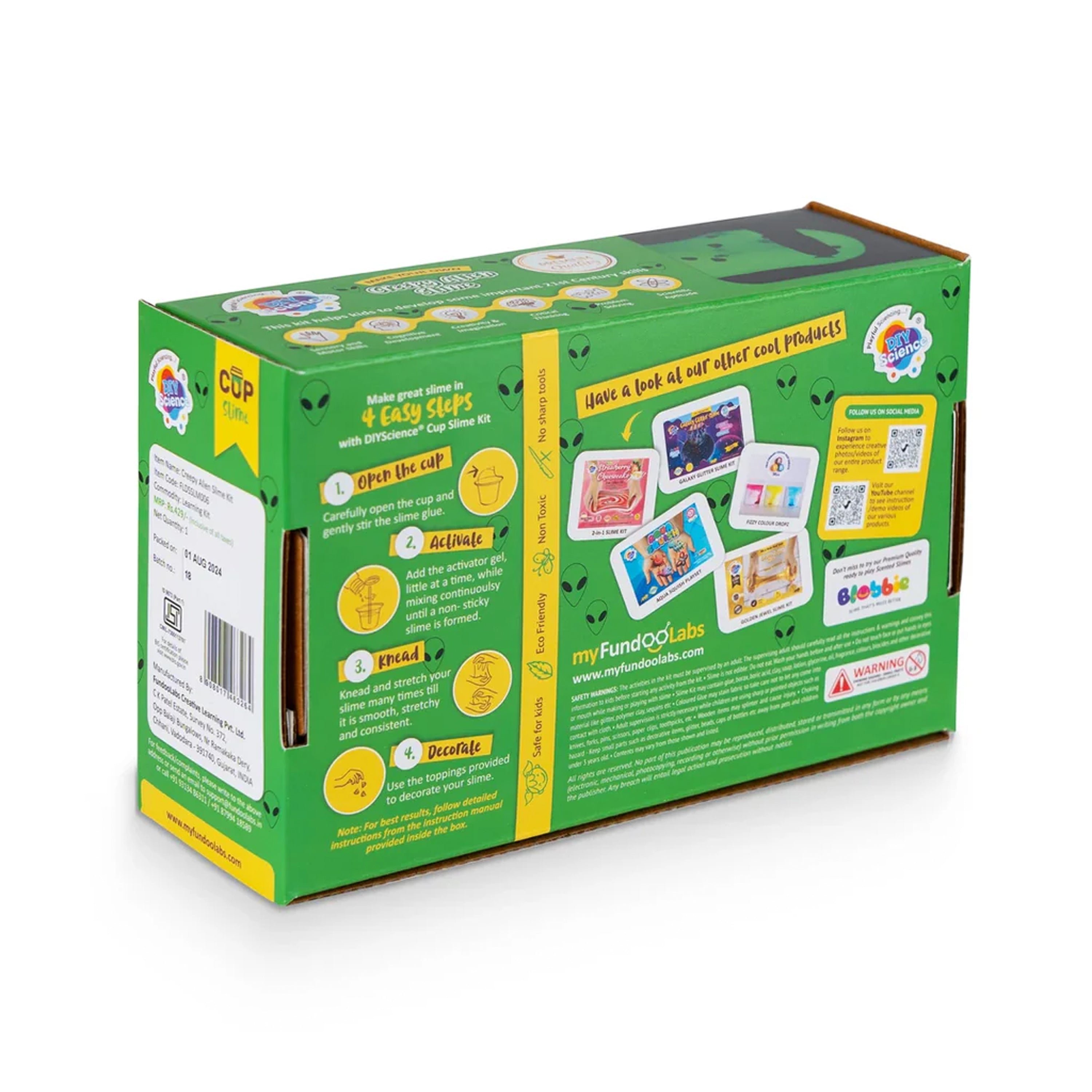 DIY Mix and Make Your Own Glow in the Dark Creepy Alien Slime Box