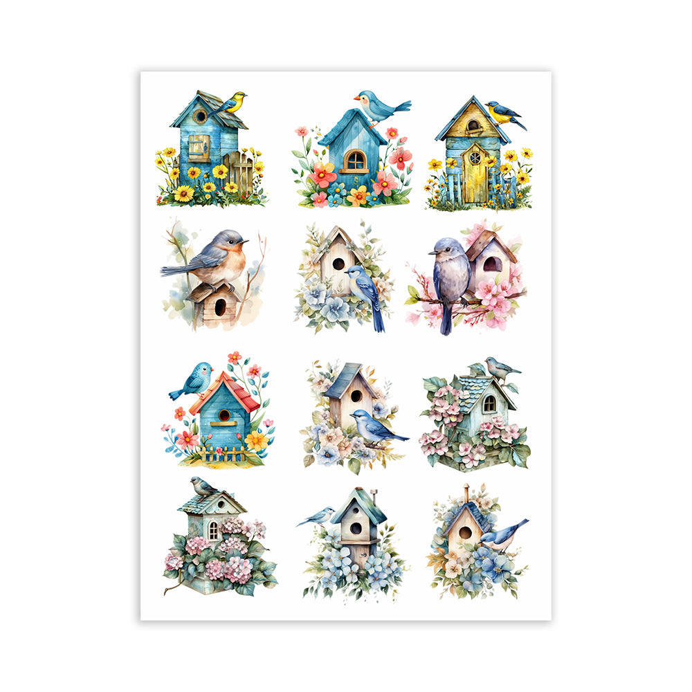 Deco Transfer Sheet Birdhouse Splendour 7.5 X 9.5inch 1pc