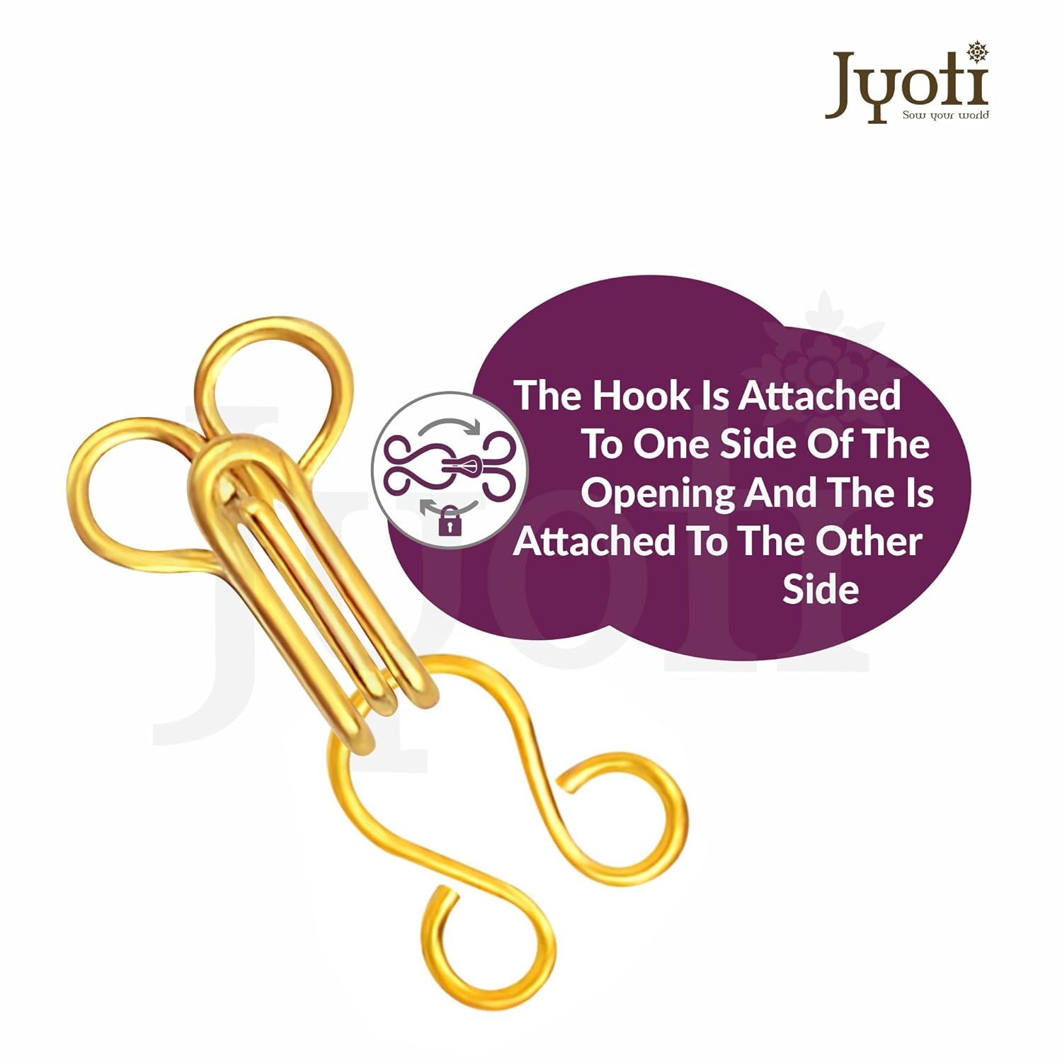 Dress Hook & Eye Golden #34123 50Pc Jyoti