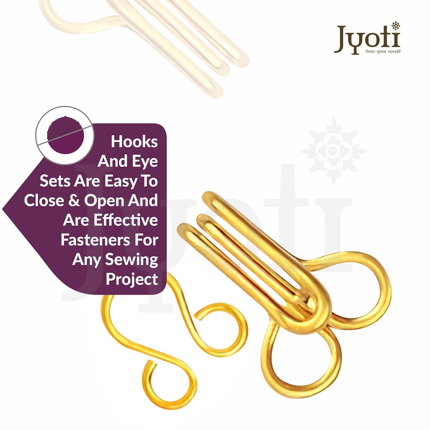 Dress Hook & Eye Golden #34123 50Pc Jyoti