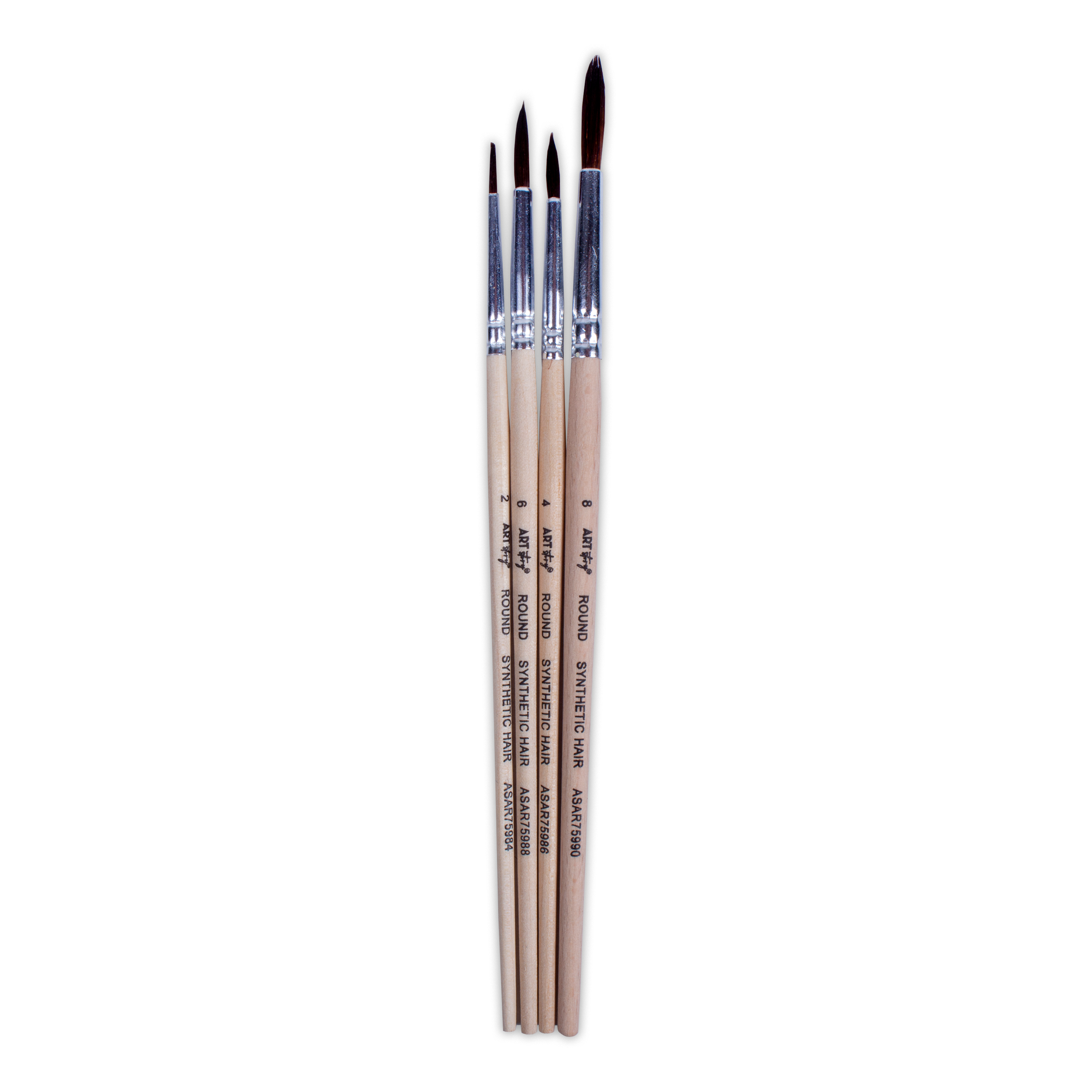 Watercolour Brush Round Synthetic Hair Size 24 6 8 Set of 4pc