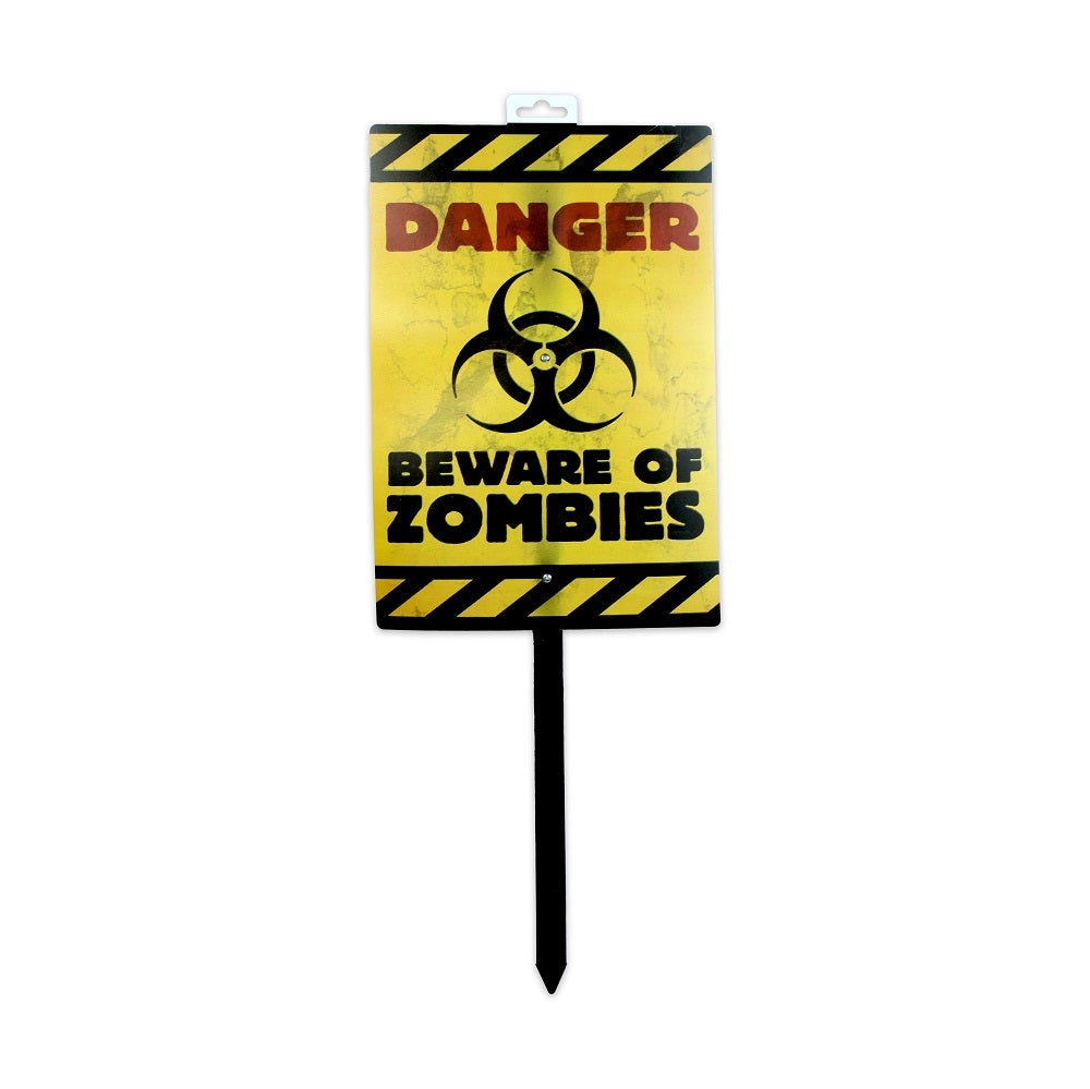 Zombie Sign Stake Danger Beware Of Zombies 16 X 9Inch 1Pc – Itsy Bitsy