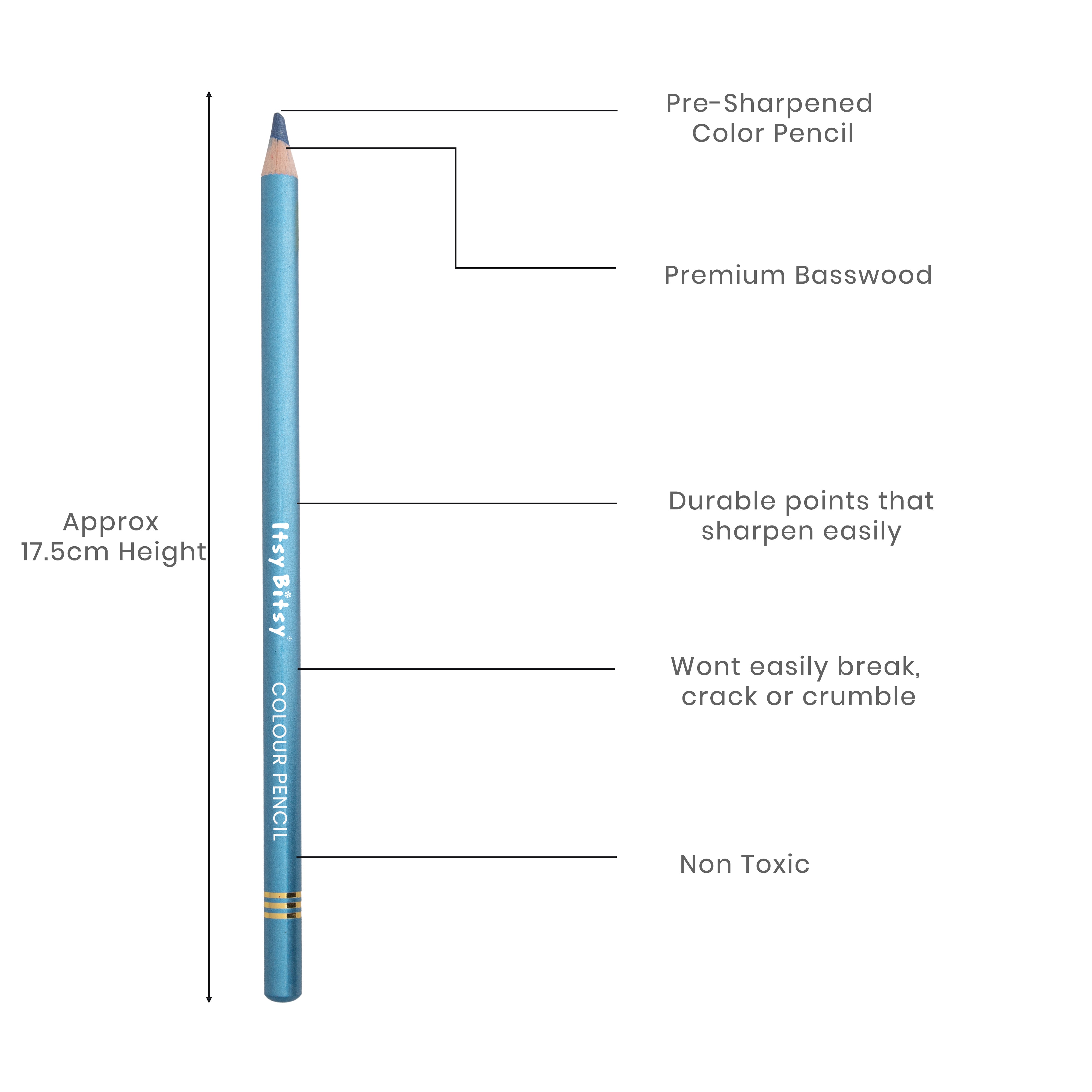 Premium Artist Metallic Colour Pencil 1pc - Metallic Dark Blue