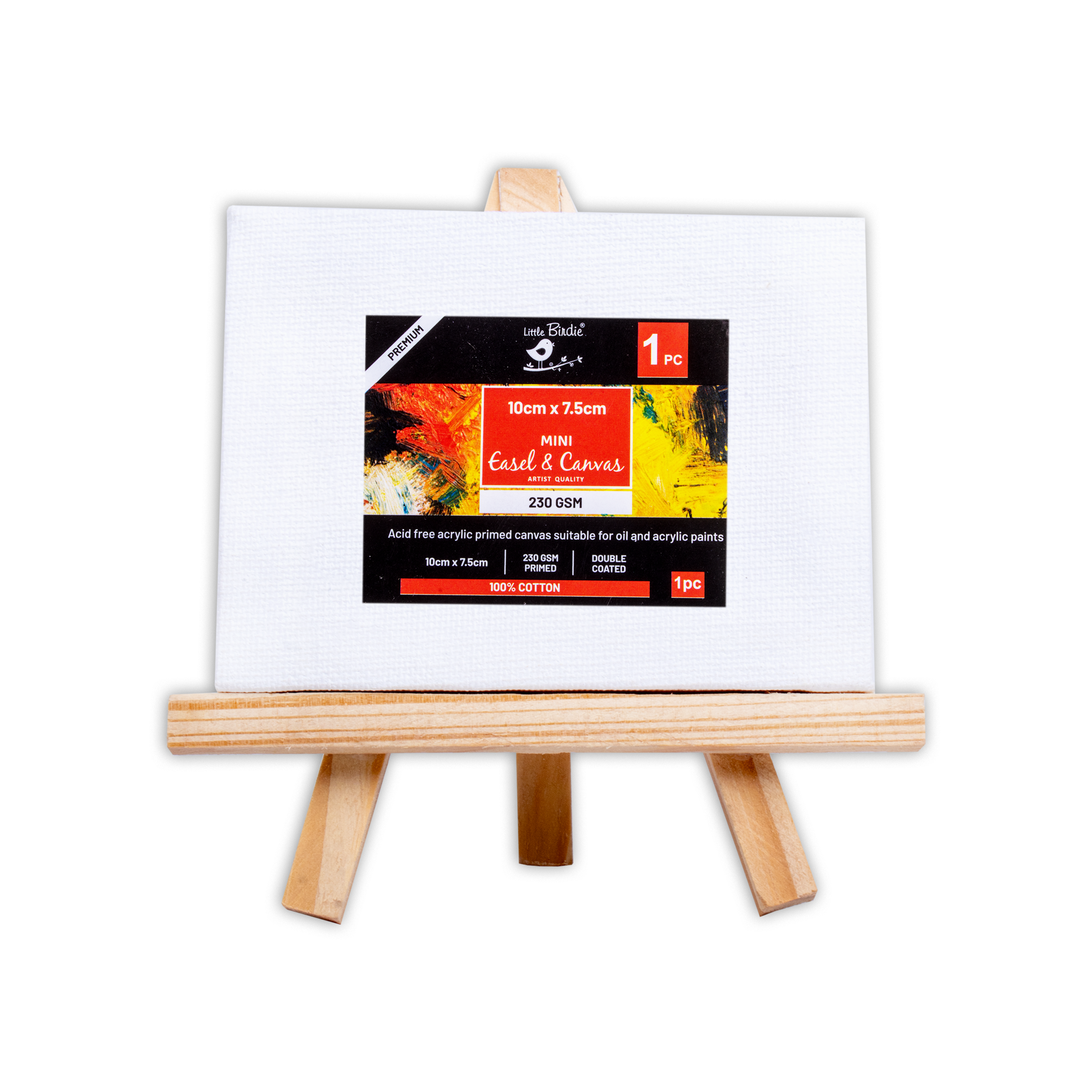 Wooden Mini Easel With Canvas Easel Size 11Cm Canvas Size 10 X 7.5Cm 1Pc