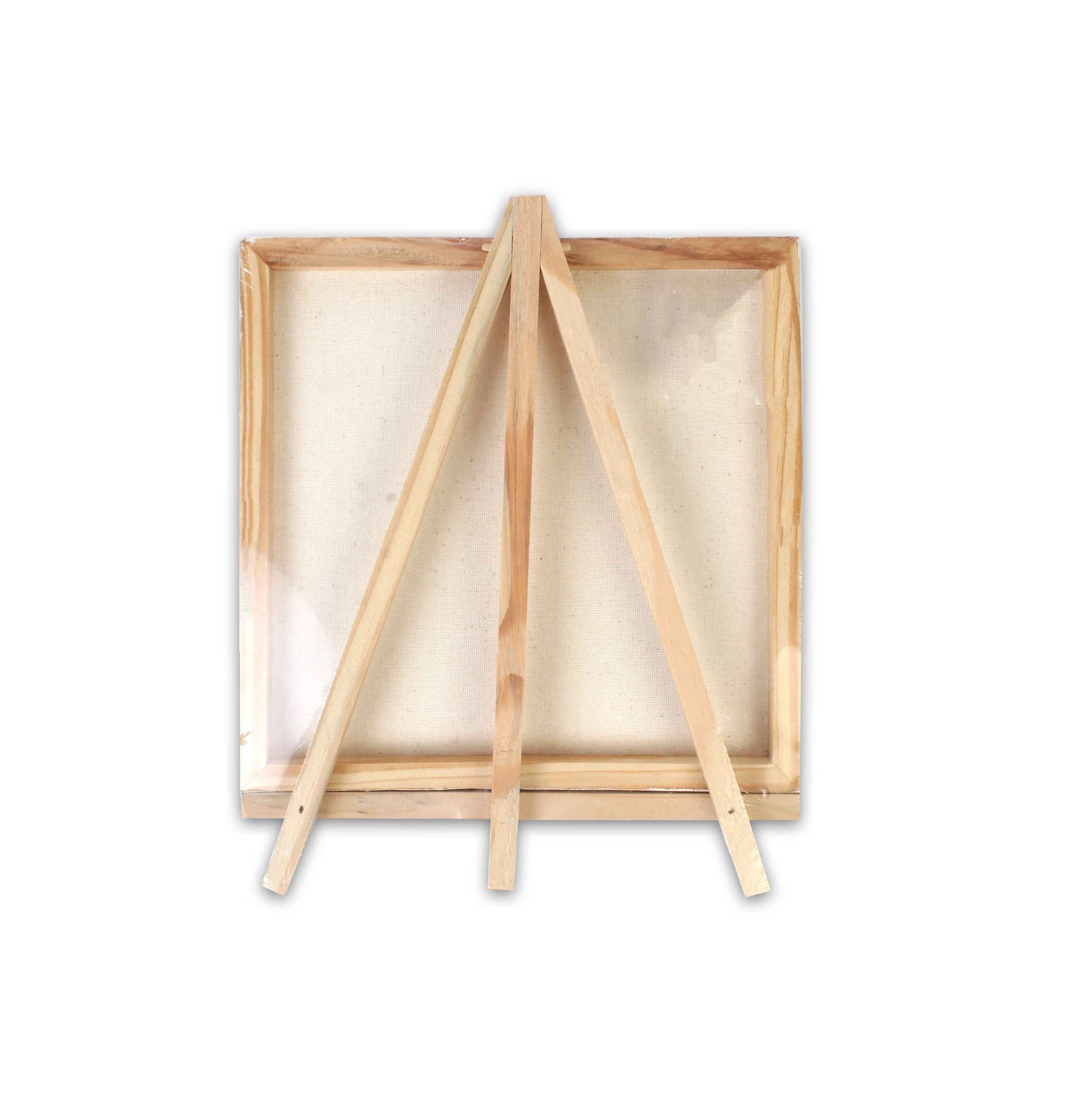 Wooden Mini Easel With Canvas Easel Size 24Cm Canvas Size 20 X 20Cm 1Pc