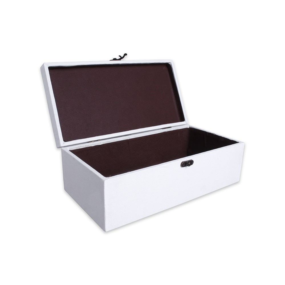Paintable Canvas MDF Box With Latch L12 X W6 X H4 Inch 1Pc