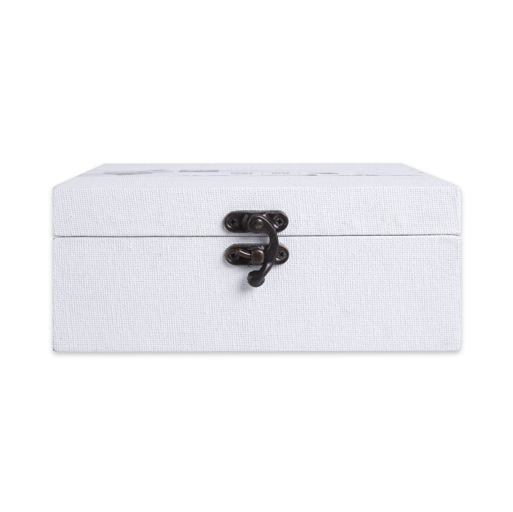 Paintable Canvas MDF Box With Latch L7 X W5 X H2.75 Inch 1Pc