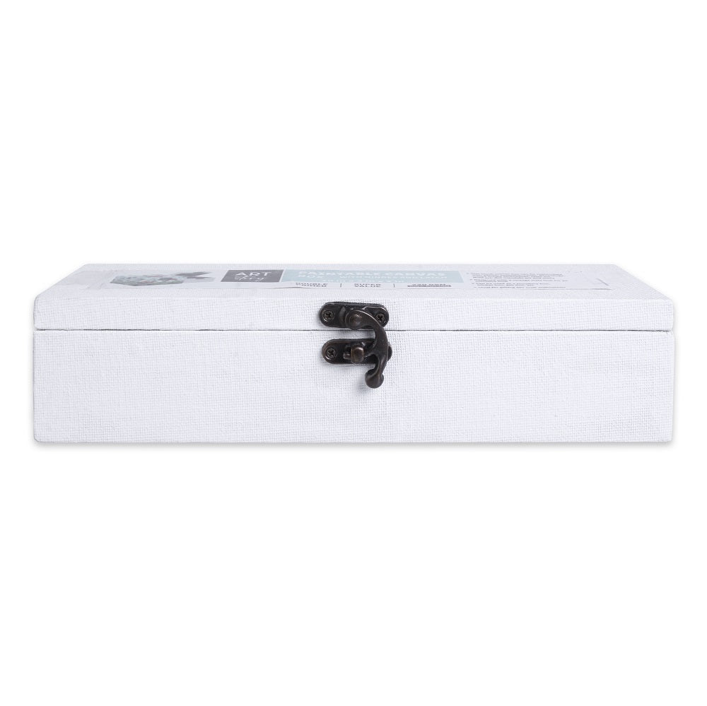 Paintable Canvas MDF Box With Latch L8 X W3X H2 Inch 1Pc