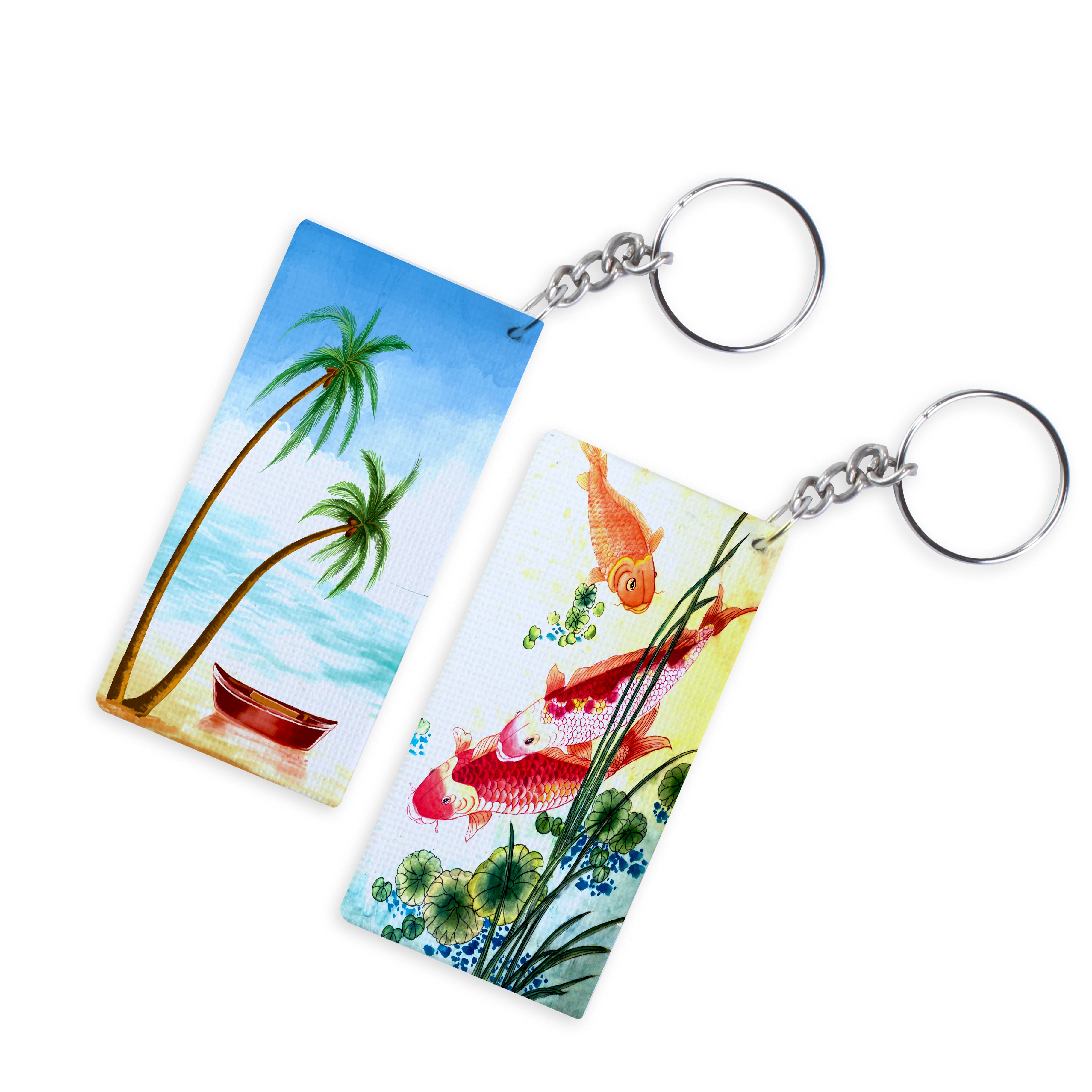 Paintable MDF Canvas Keychain 1.5 X 3 Inch 2mm Thick 4Pc