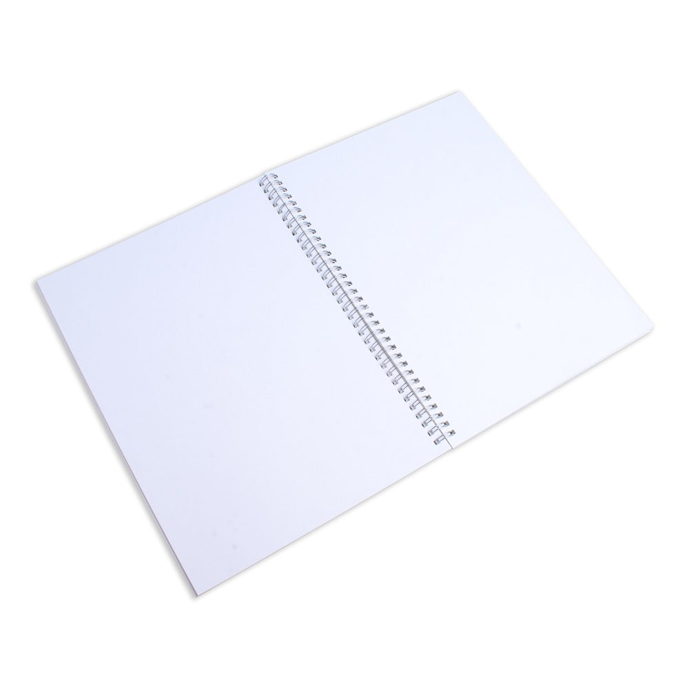 Paintable Canvas Wiro Bound Plain Notebook Portrait A4 90gsm 120 Pages