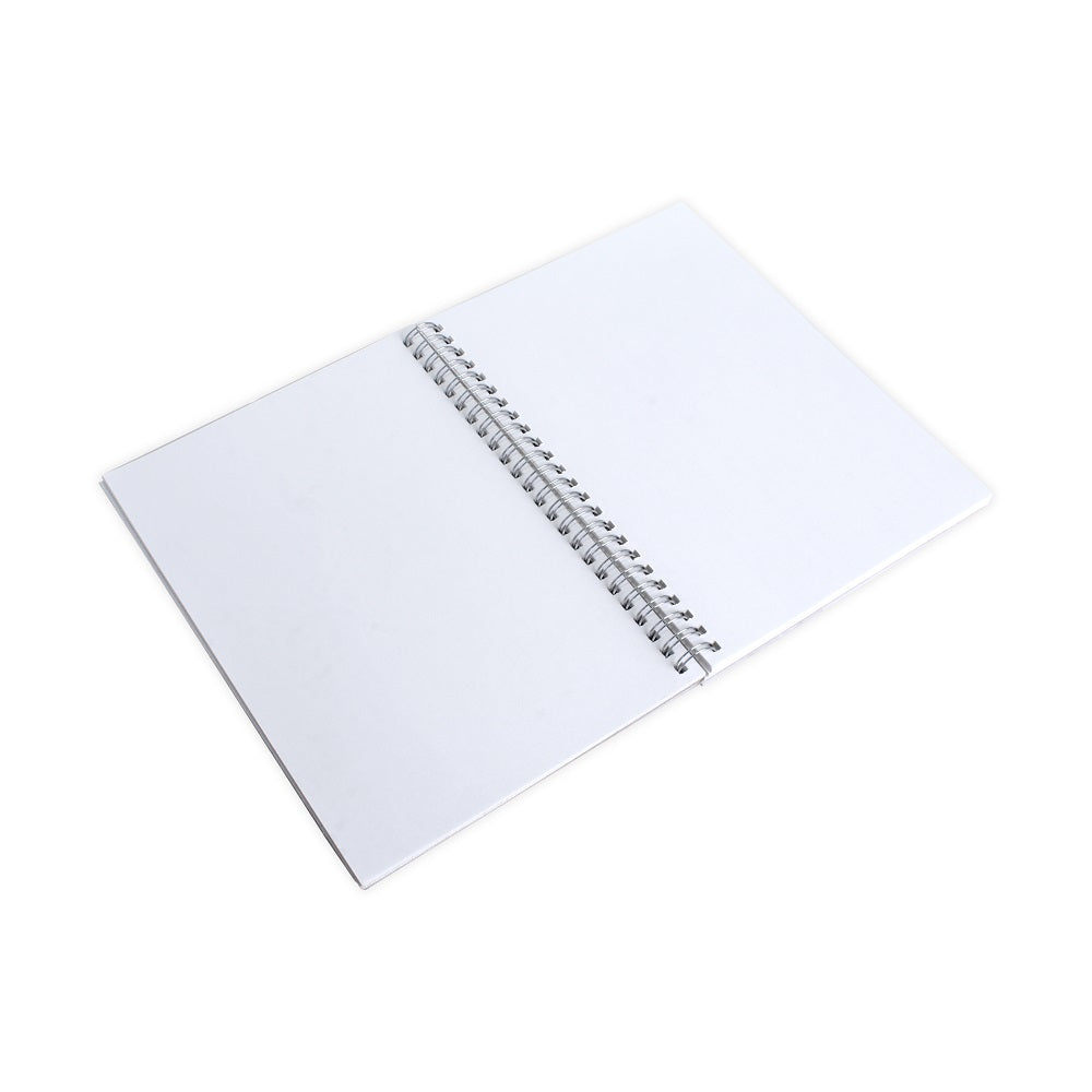 Paintable Canvas Wiro Bound Plain Notebook Portrait A5 90gsm 120 Pages