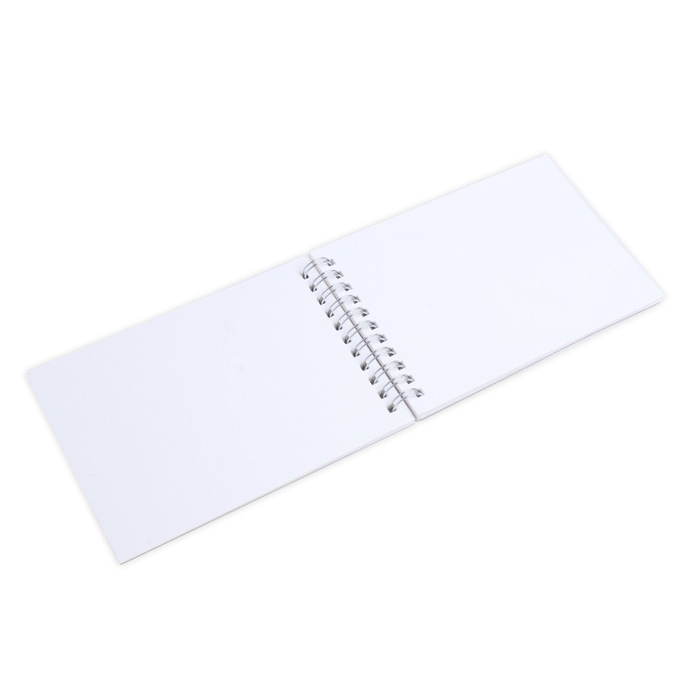Paintable Canvas Wiro Bound Plain Notebook Landscape A6 90gsm 120 Pages