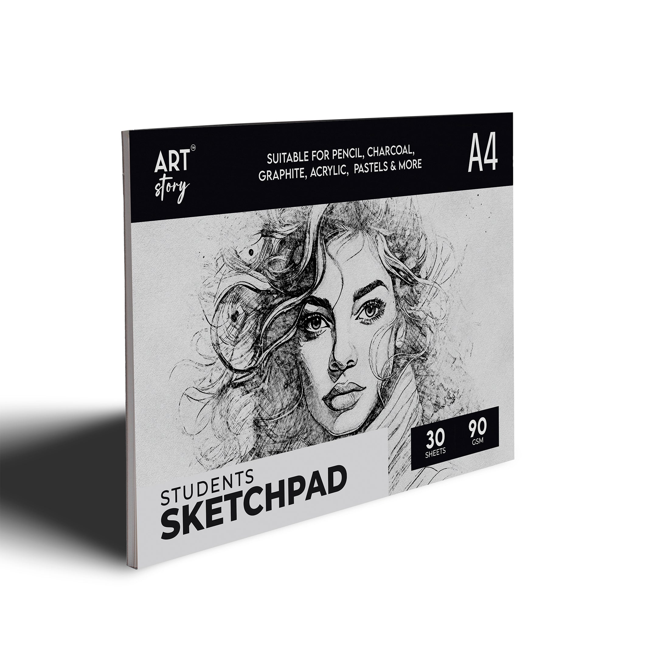 Student Sketch Pad Flap Over Cover Page A4 90gsm 30 Sheets