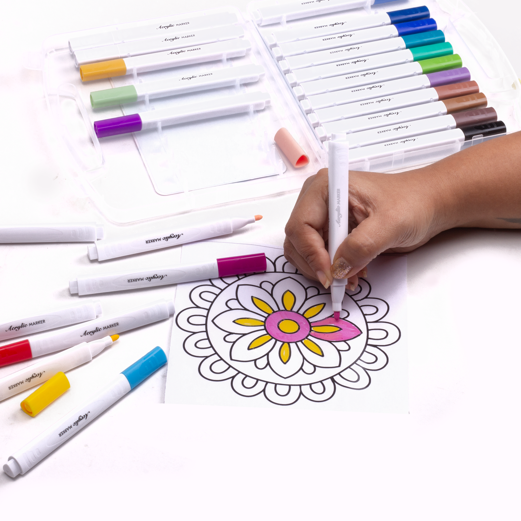 Acrylic Marker Triangular Grip Advanced 48pcs Box