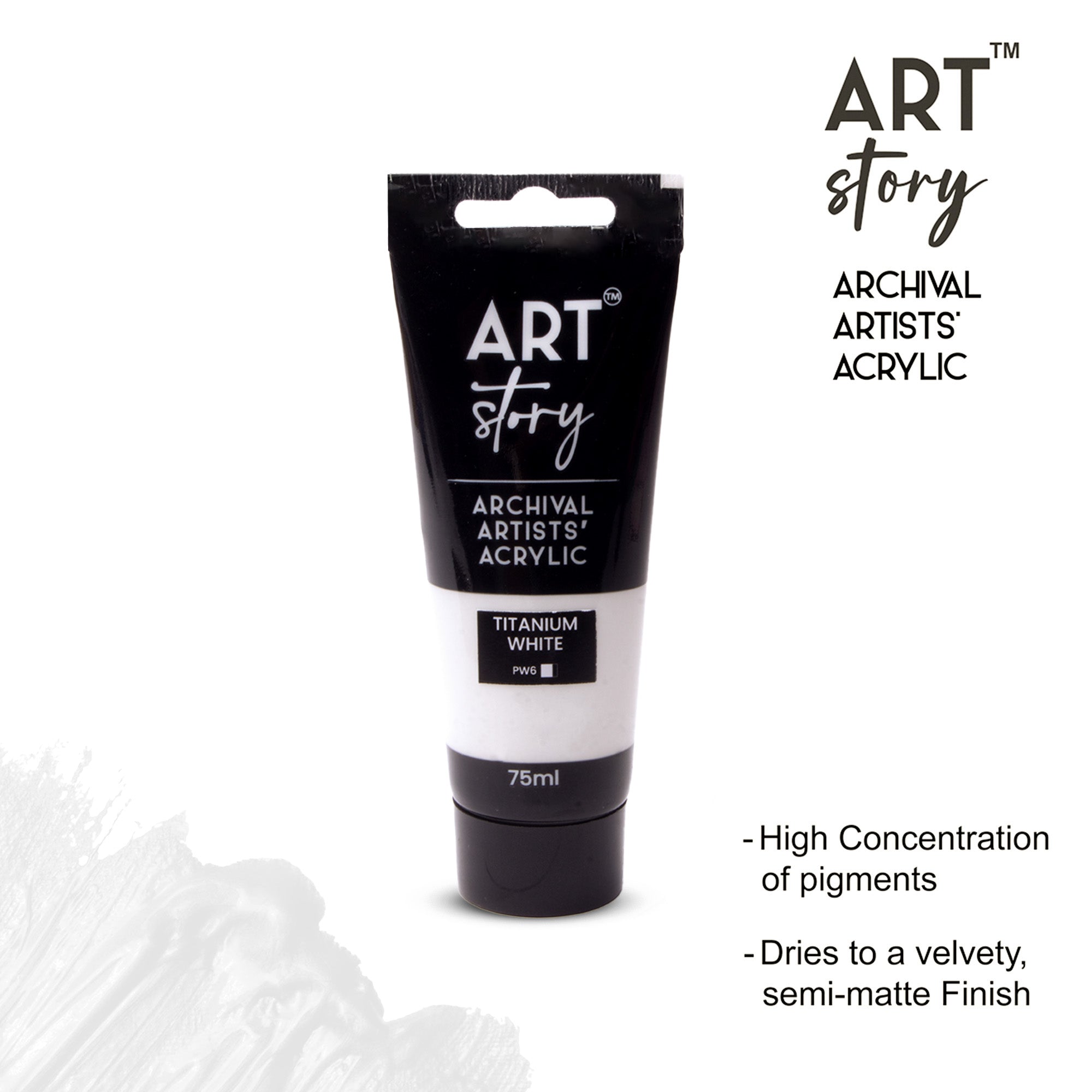 Artists Acrylic Colour Titanium White 75ml Tube