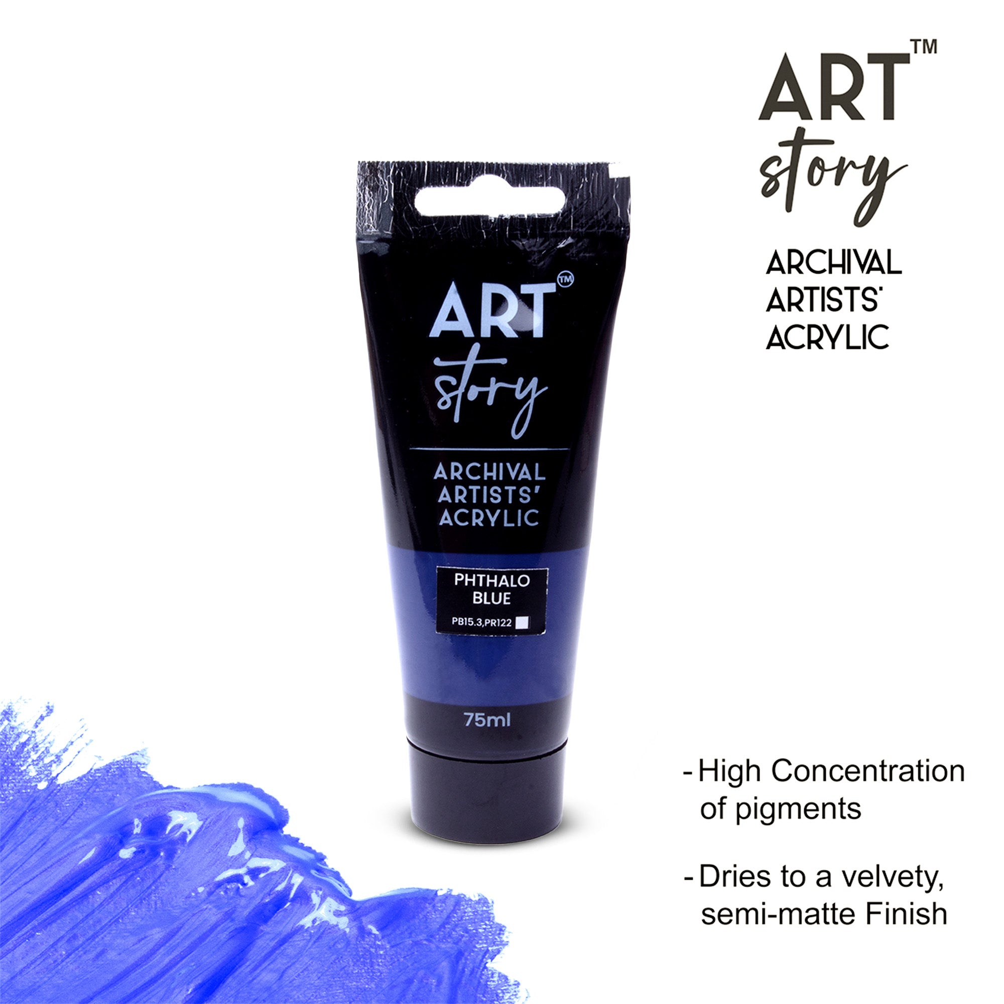 Artists Acrylic Colour Phthalo Blue 75ml Tube
