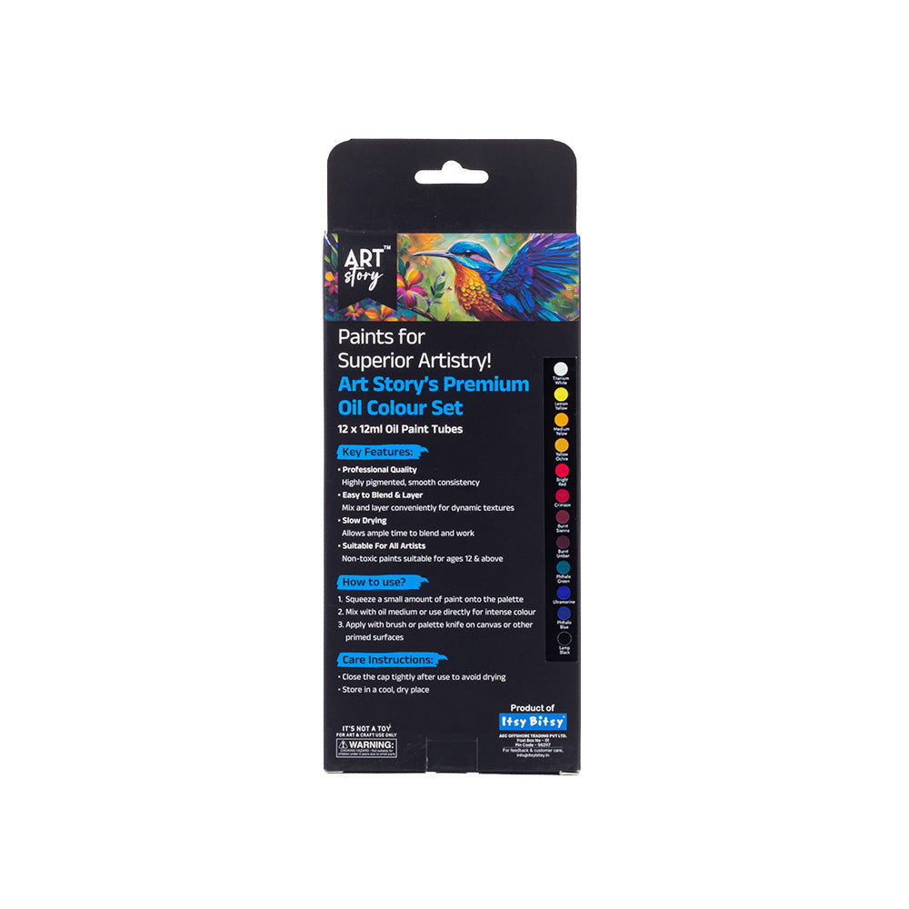 Artist Oil Colour Paint 12colours X 12ml Tubes Box