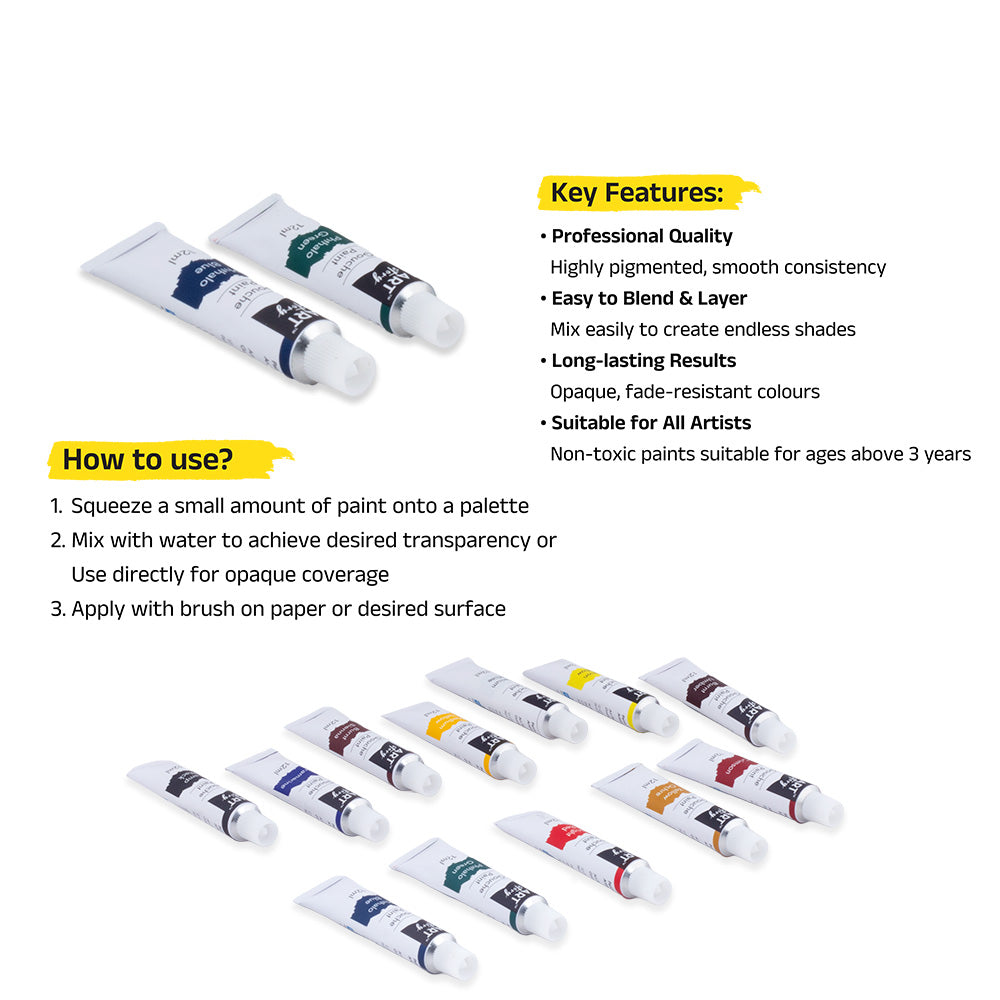Gouache Paint 12colours X 12ml Tubes Box