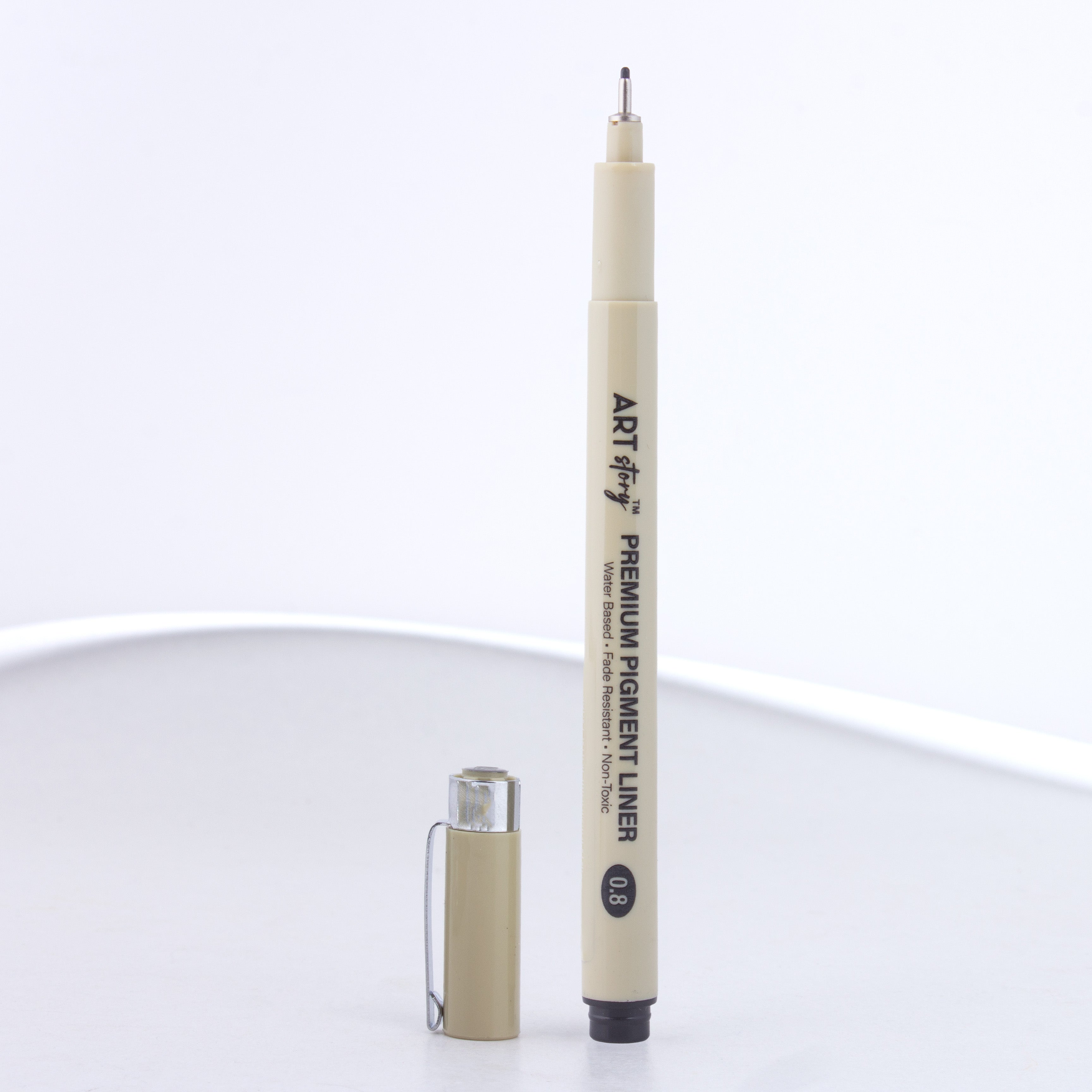 Pigment Fineliner Water Based Black 0.8mm Tip 1pc
