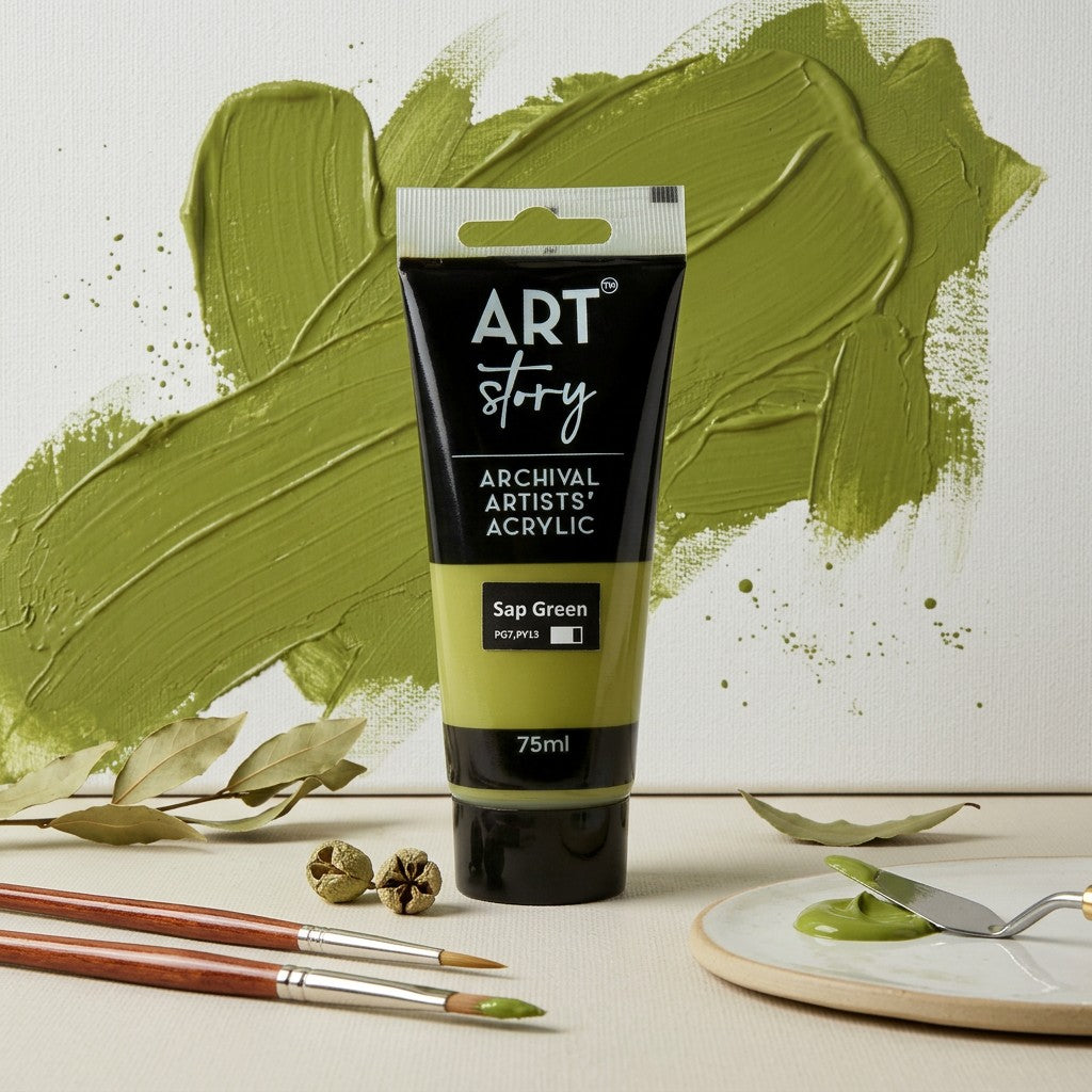 Artists Acrylic Colour Sap Green 75ml Tube