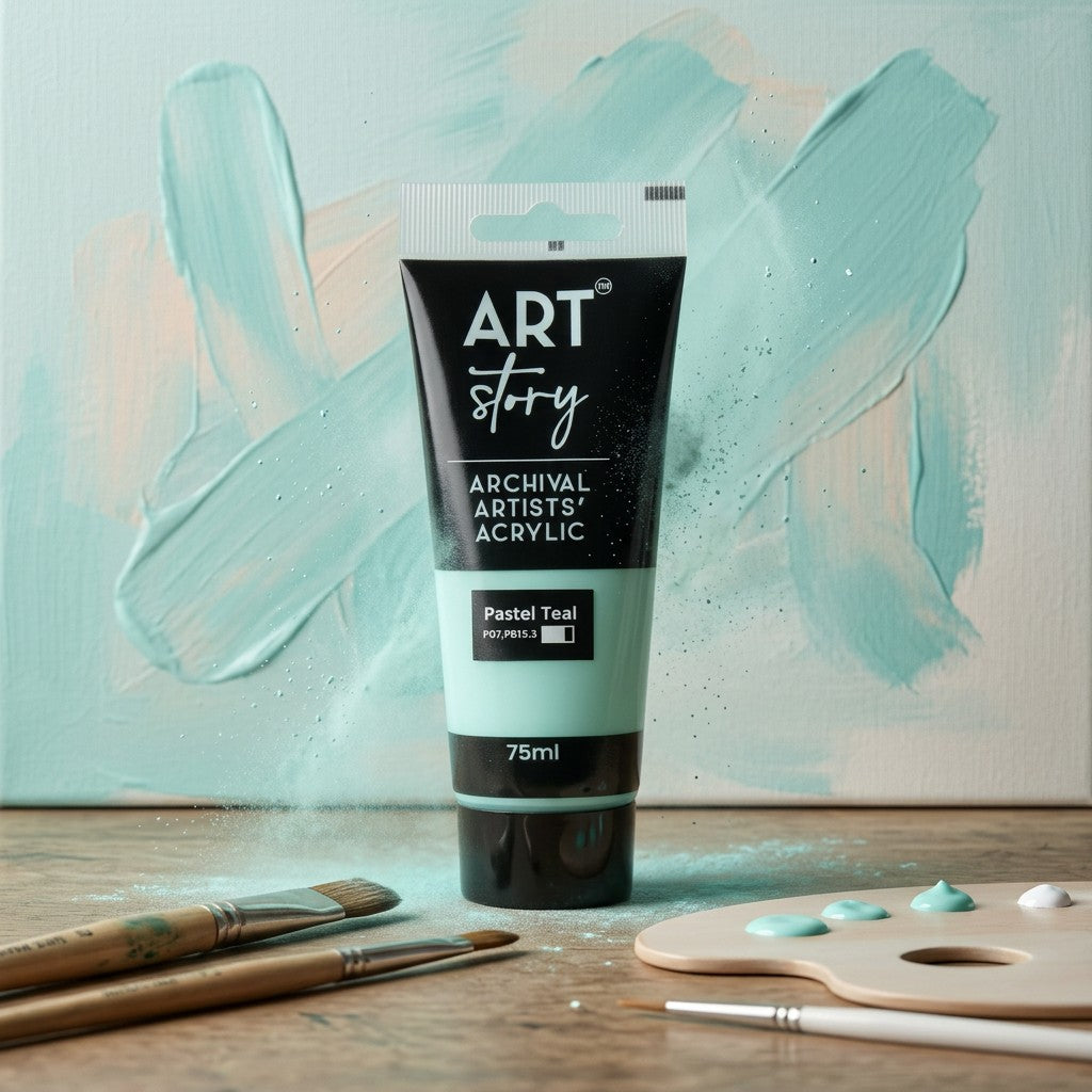 Artists Acrylic Colour Ptel Light Teal 75ml Tube