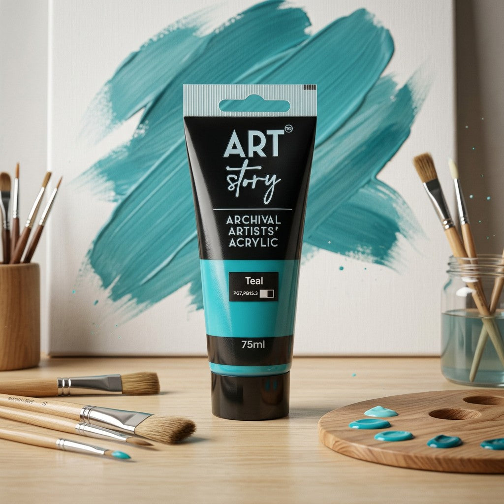 Artists Acrylic Colour Teal 75ml Tube