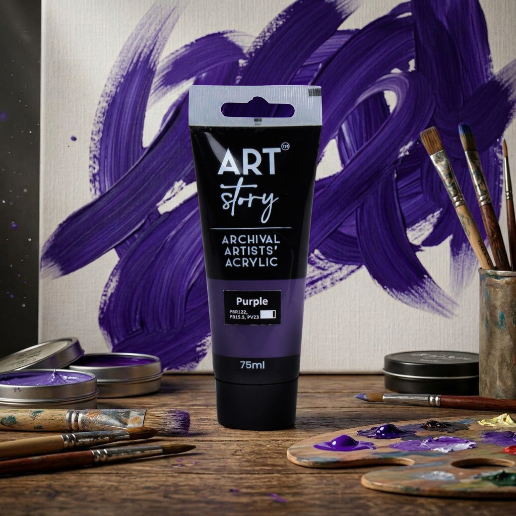 Artists Acrylic Colour Purple 75ml Tube