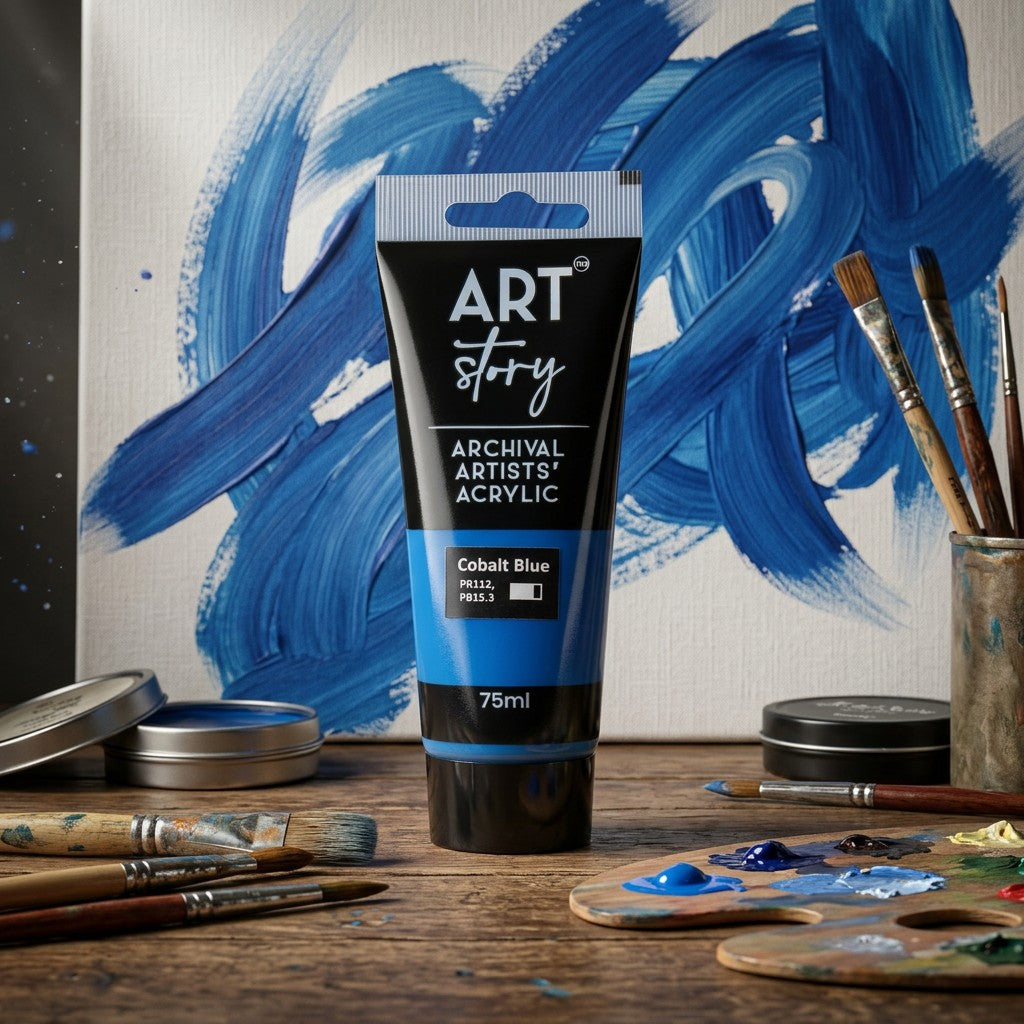 Artists Acrylic Colour Cobalt Blue 75ml Tube