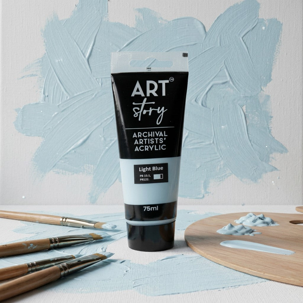 Artists Acrylic Colour Light Blue 75ml Tube