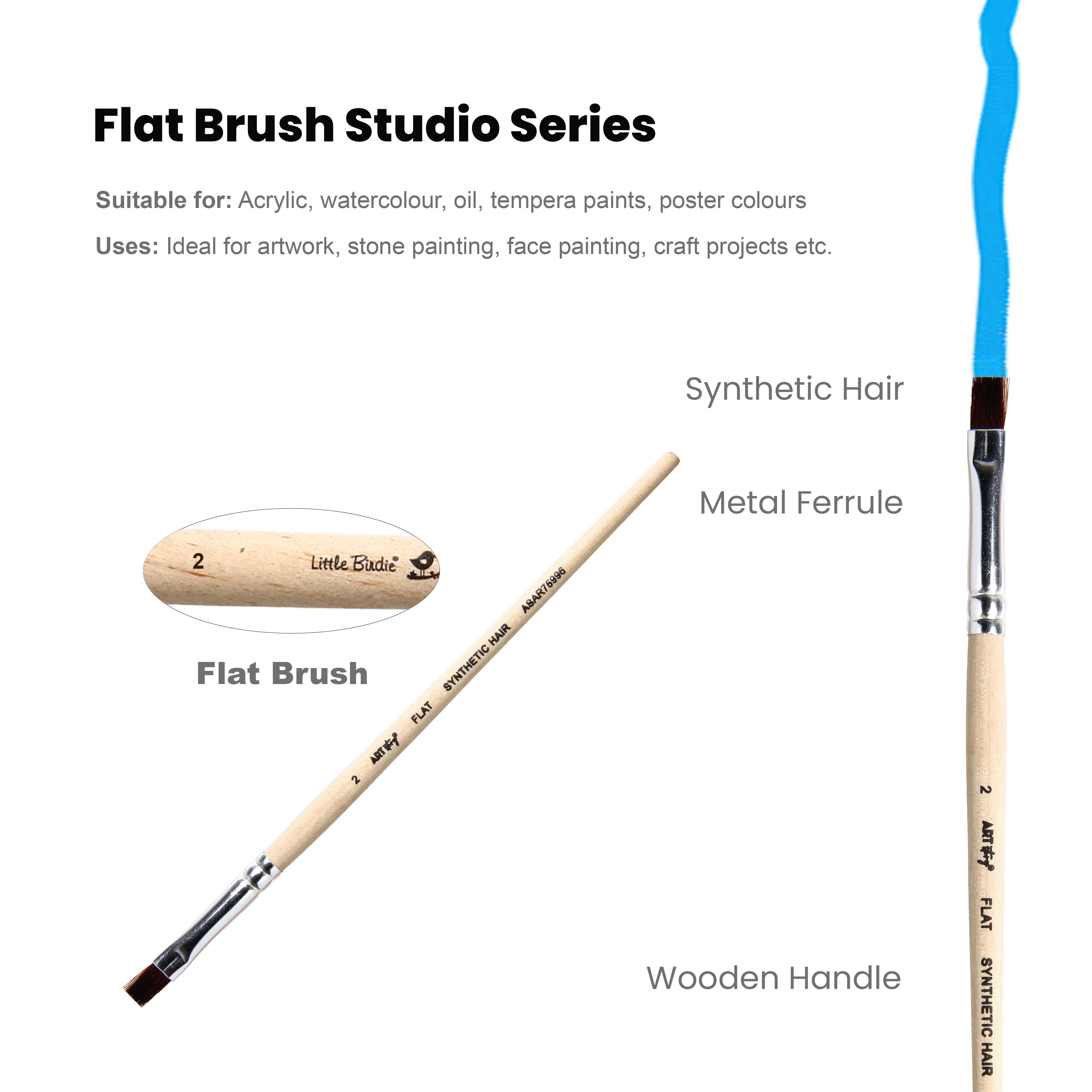 Watercolour Flat Brush Synthetic (2) 165mm