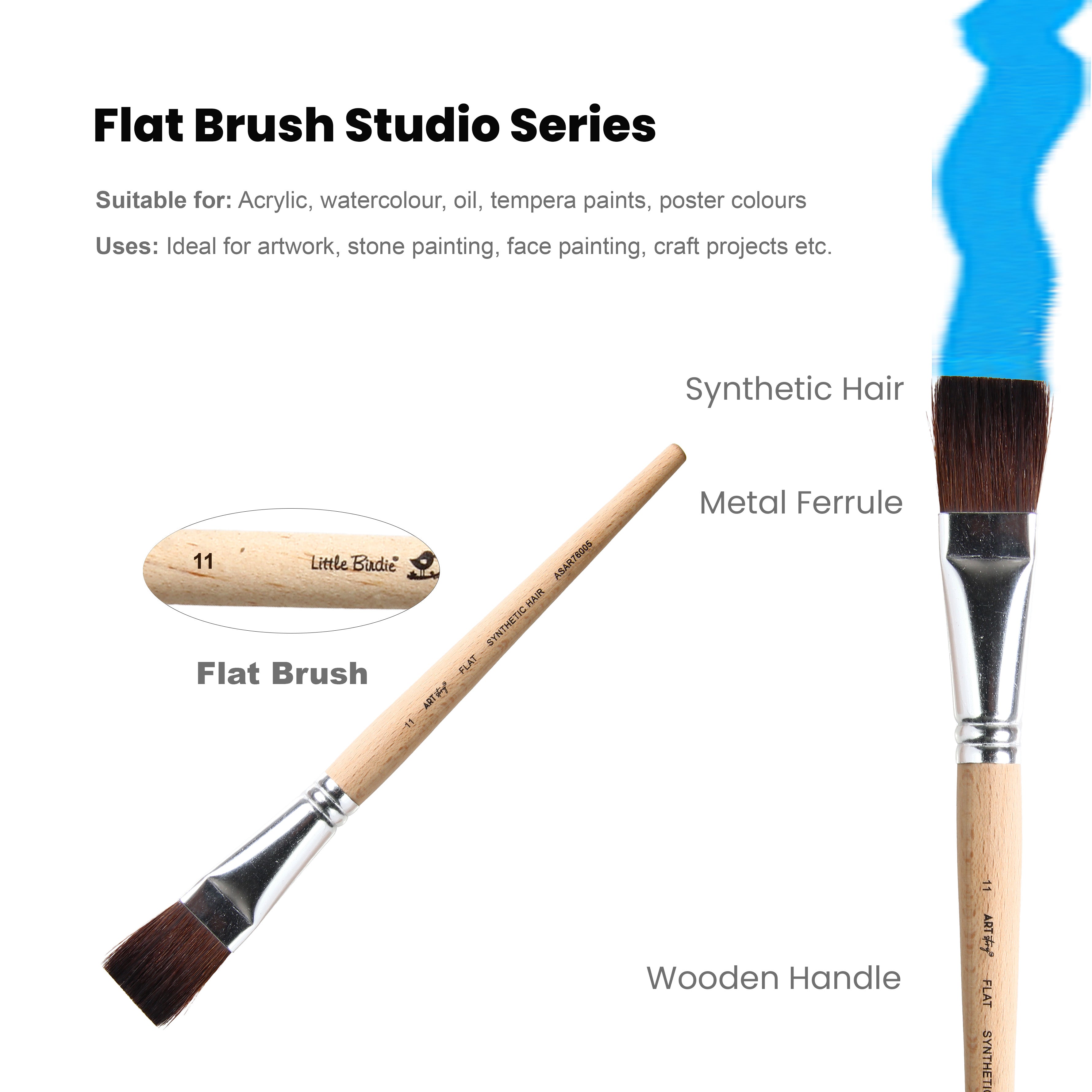 Watercolour Flat Brush Synthetic (11) 165mm