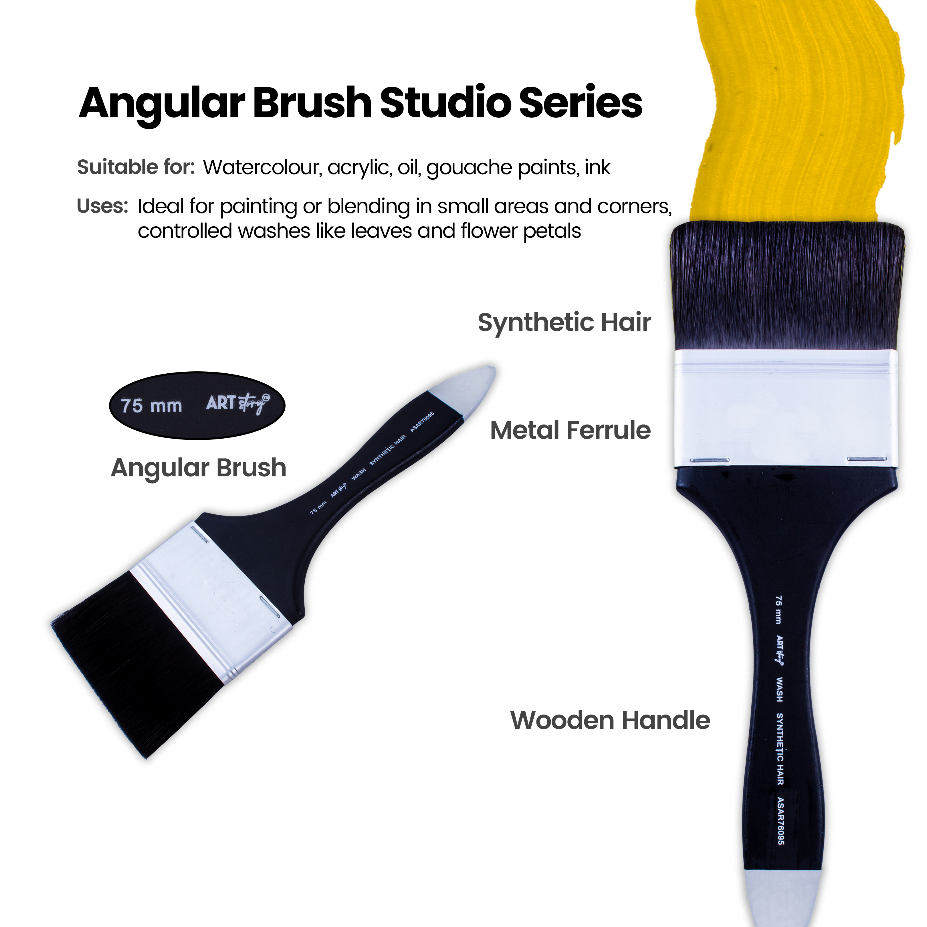 Wash Brush Soft Synthetic Hair Size 75mm 1pc