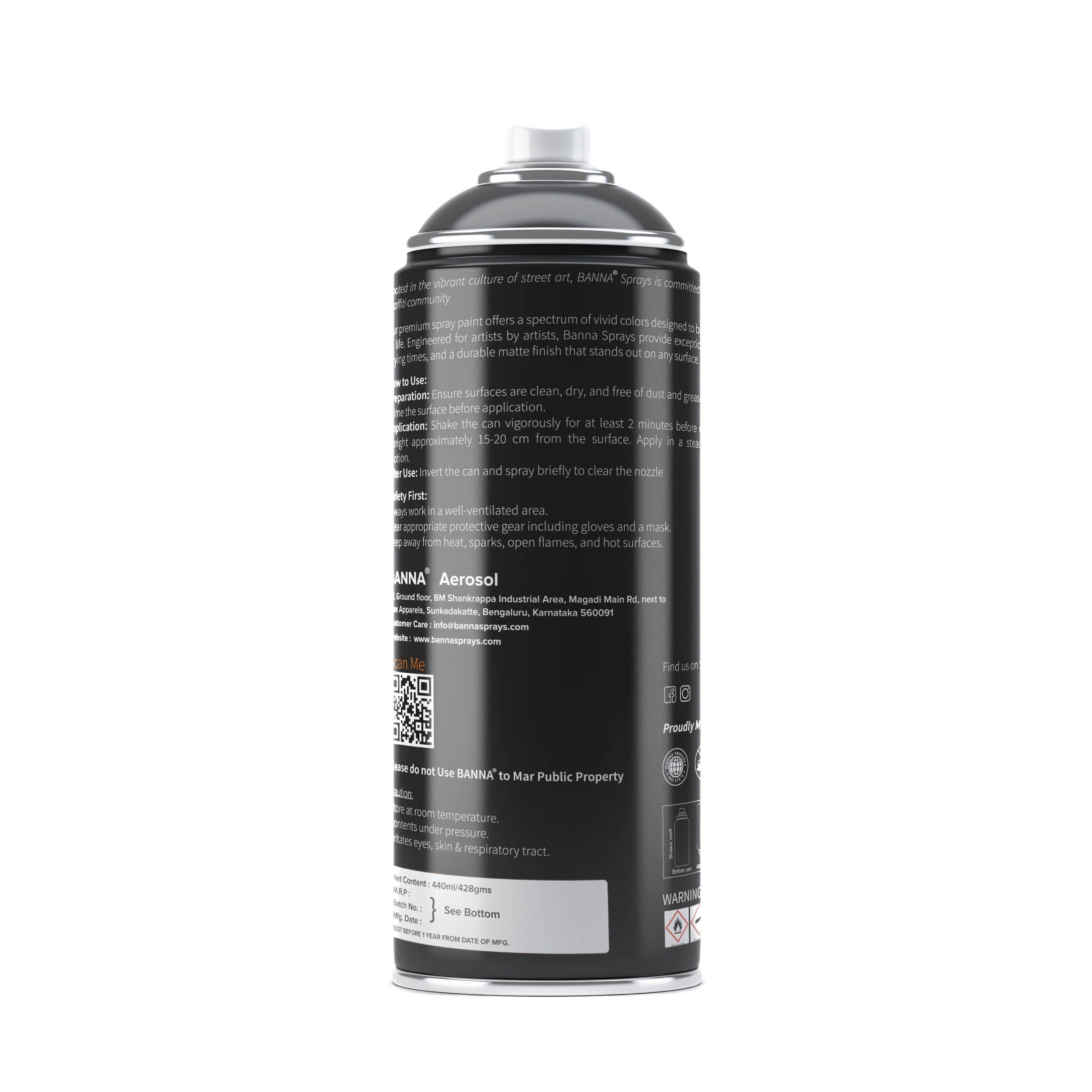 Graffiti Spray Paint Anthracite Grey 400ml Bottle