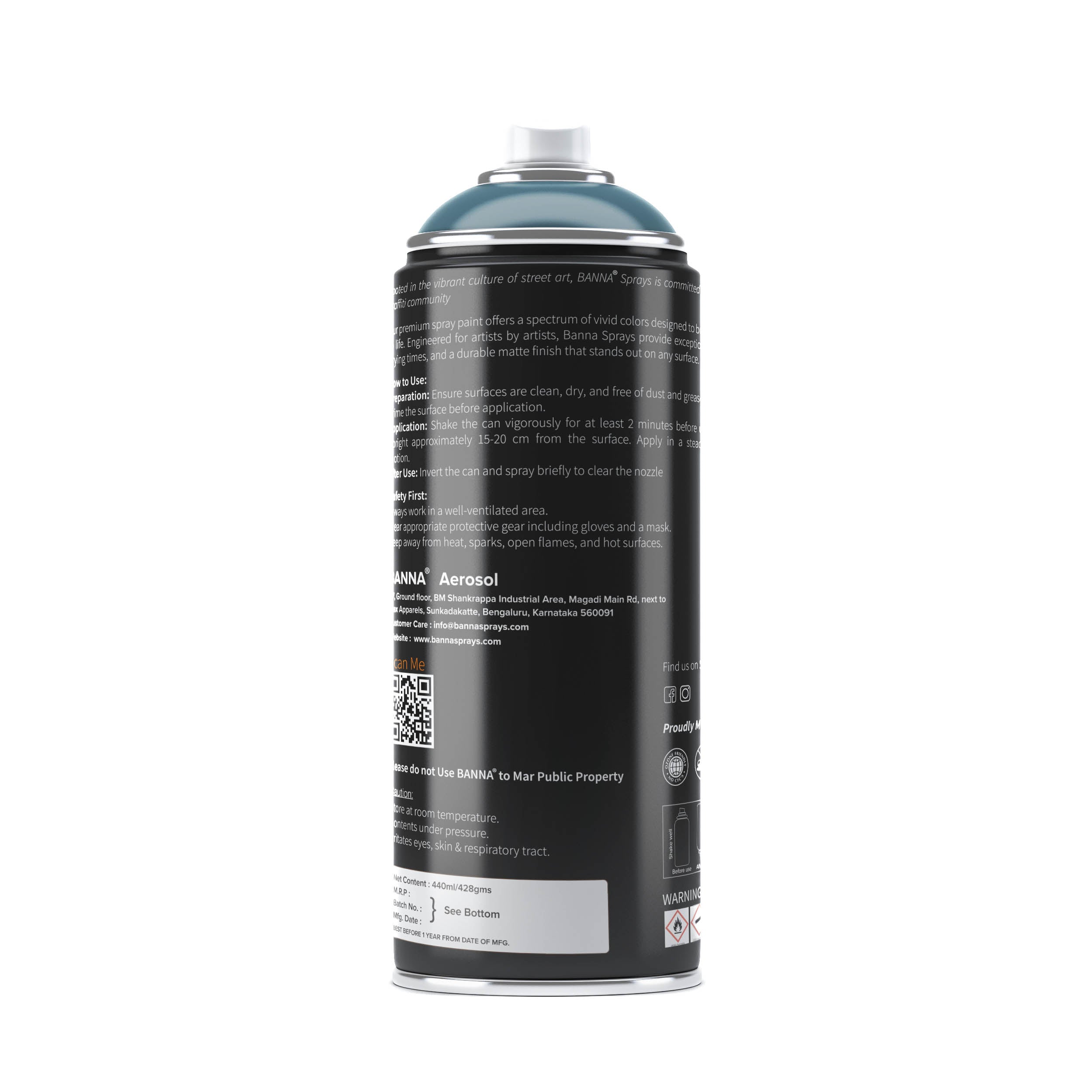 Graffiti Spray Paint Aqua Dark 400ml Bottle