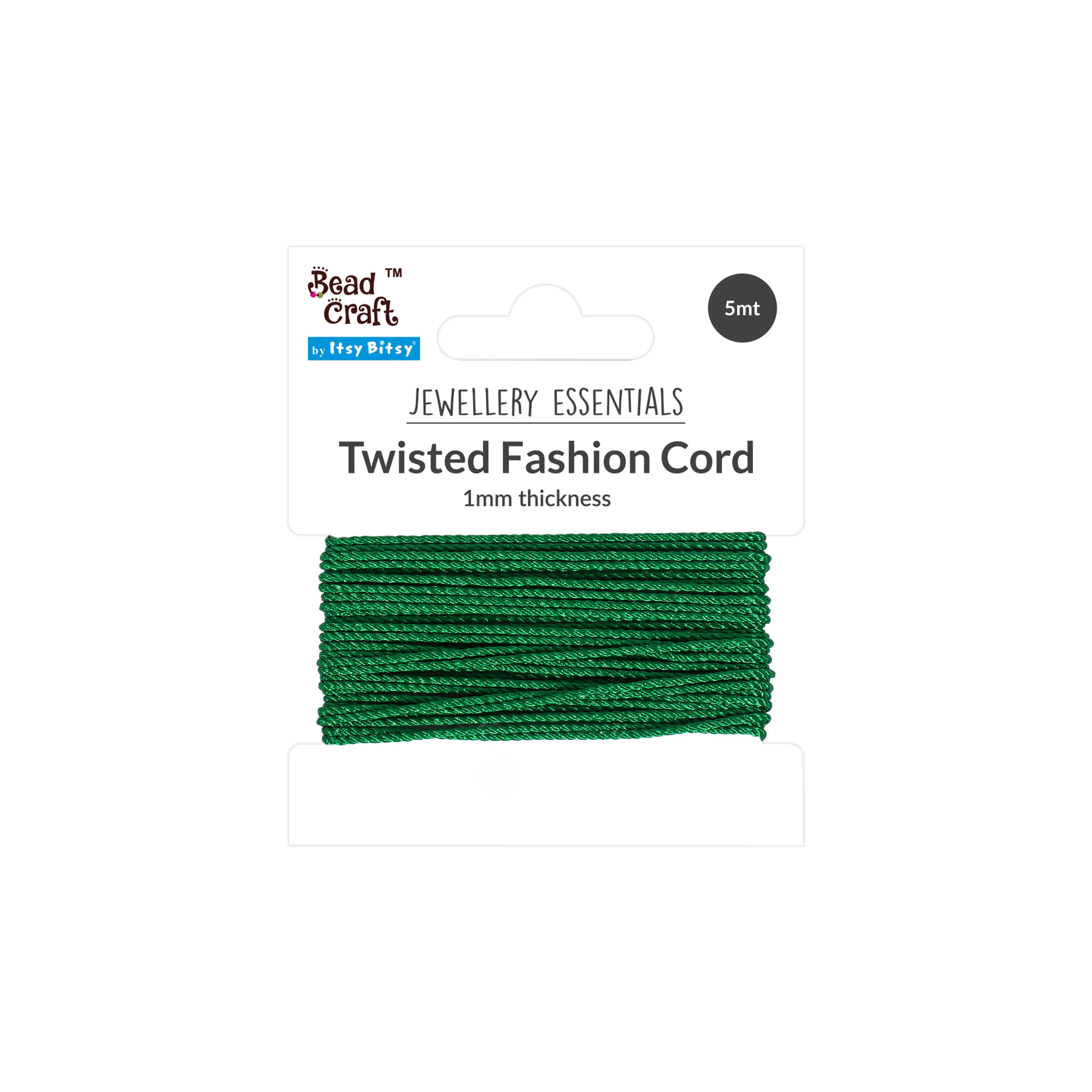 Nylon Twisted Cord 0.5mm Forest Green 5mtr