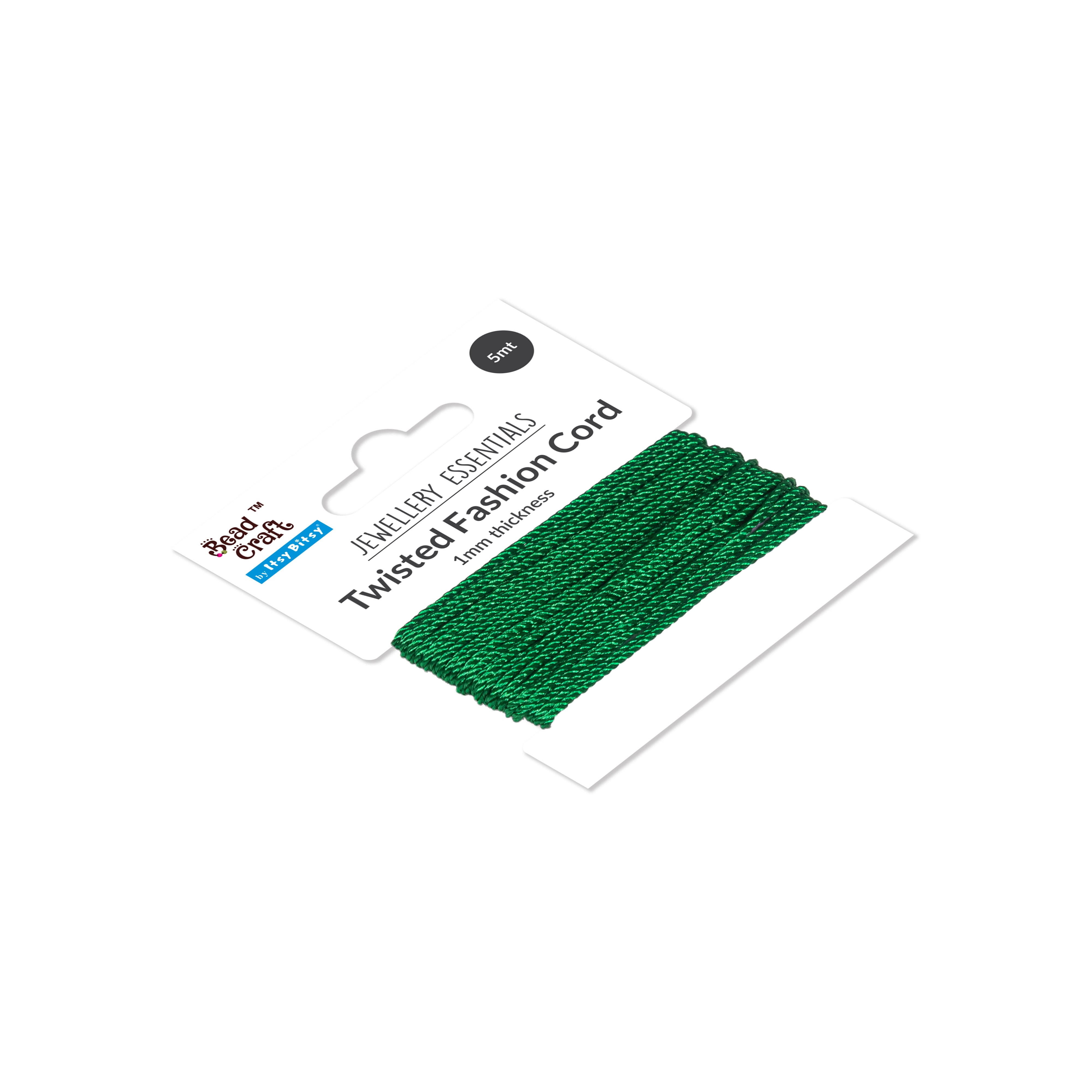 Nylon Twisted Cord 0.5mm Forest Green 5mtr
