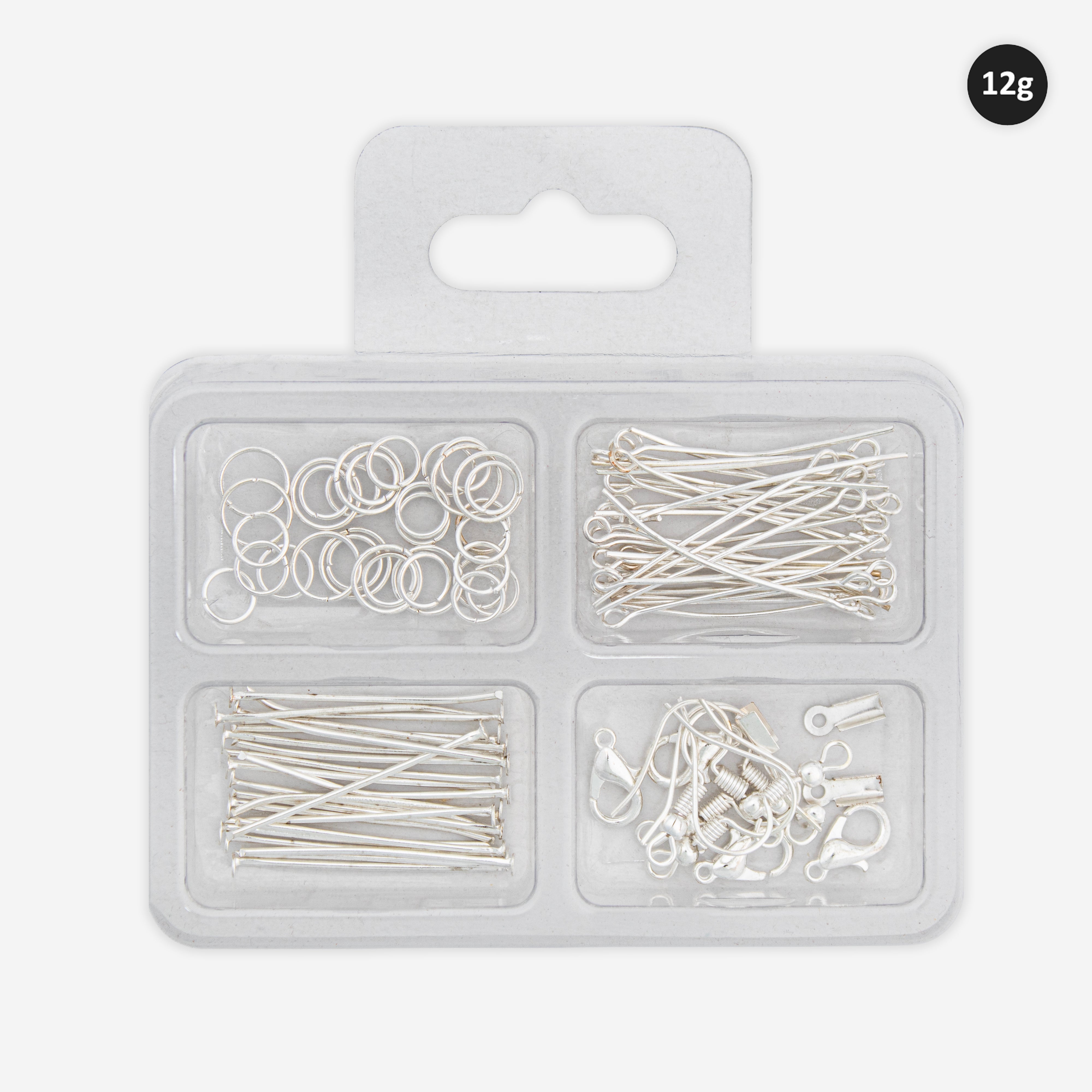 Jewellery Findings Silver 12gm 4 Comp Blister
