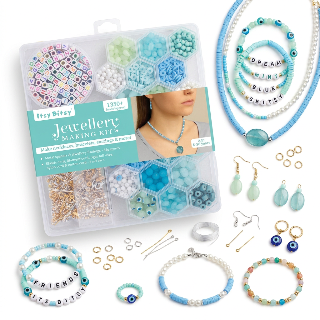 My Beads Studio Jewellery Making Kit Aqua Foam Box