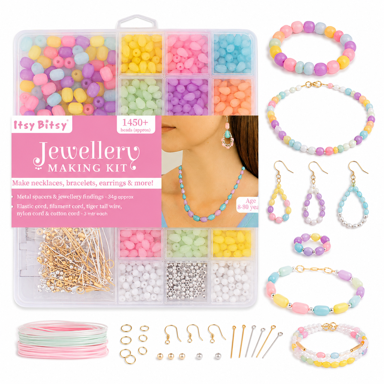 My Beads Studio Jewellery Making Kit Pastel Drops Box