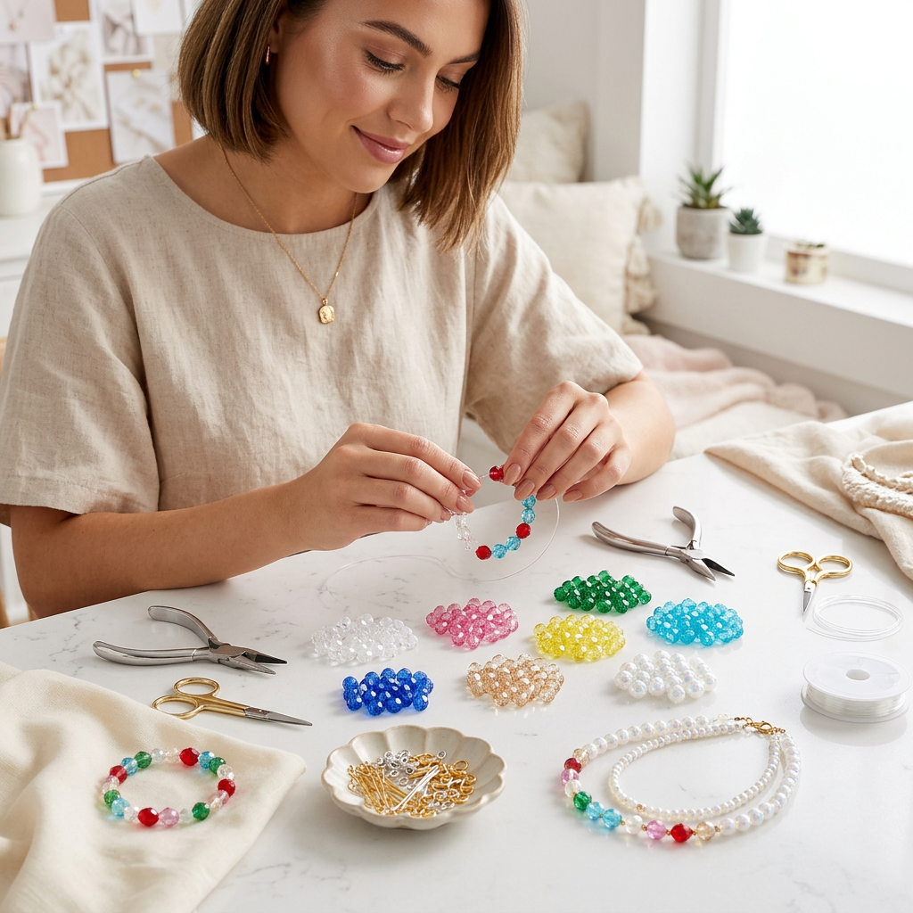 My Beads Studio Jewellery Making Kit Crystal Rose Box