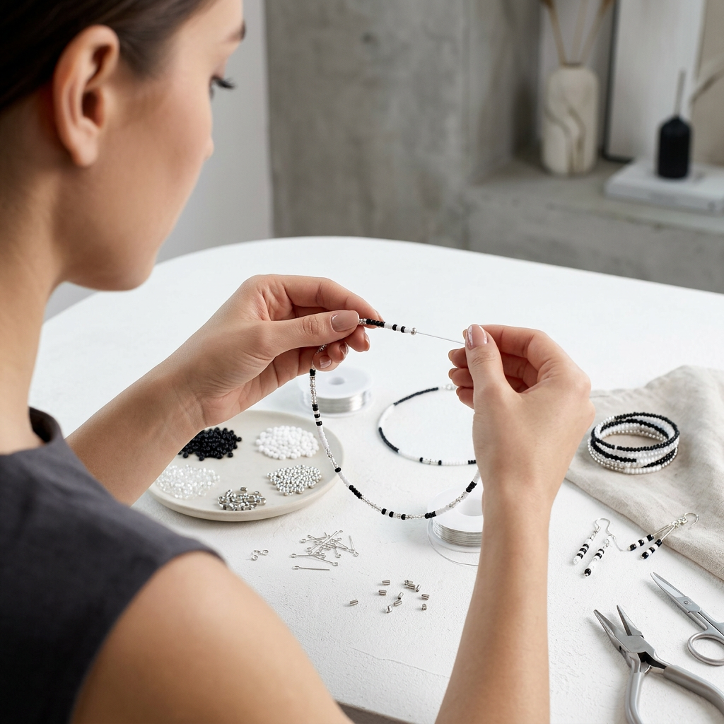My Beads Studio Jewellery Making Kit Black & White Box