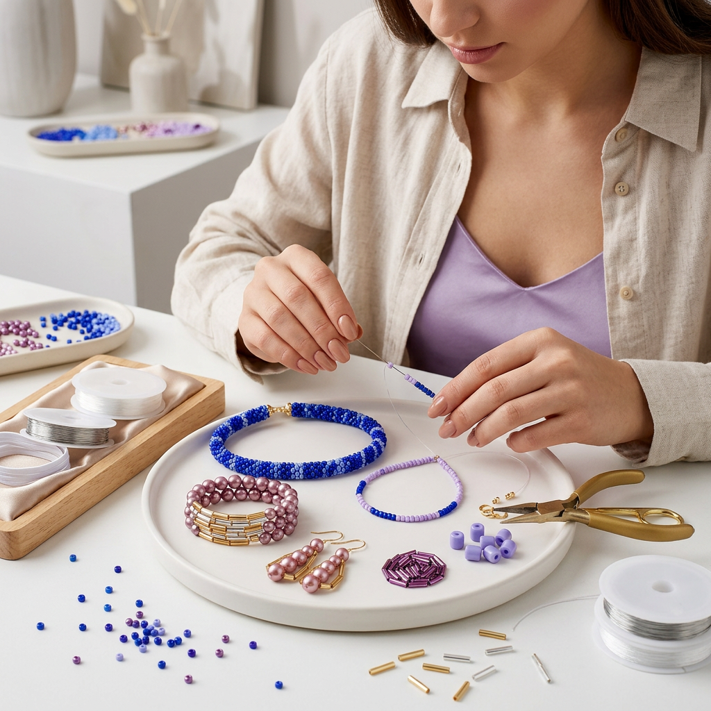 My Beads Studio Jewellery Making Kit Lavender Blend Box
