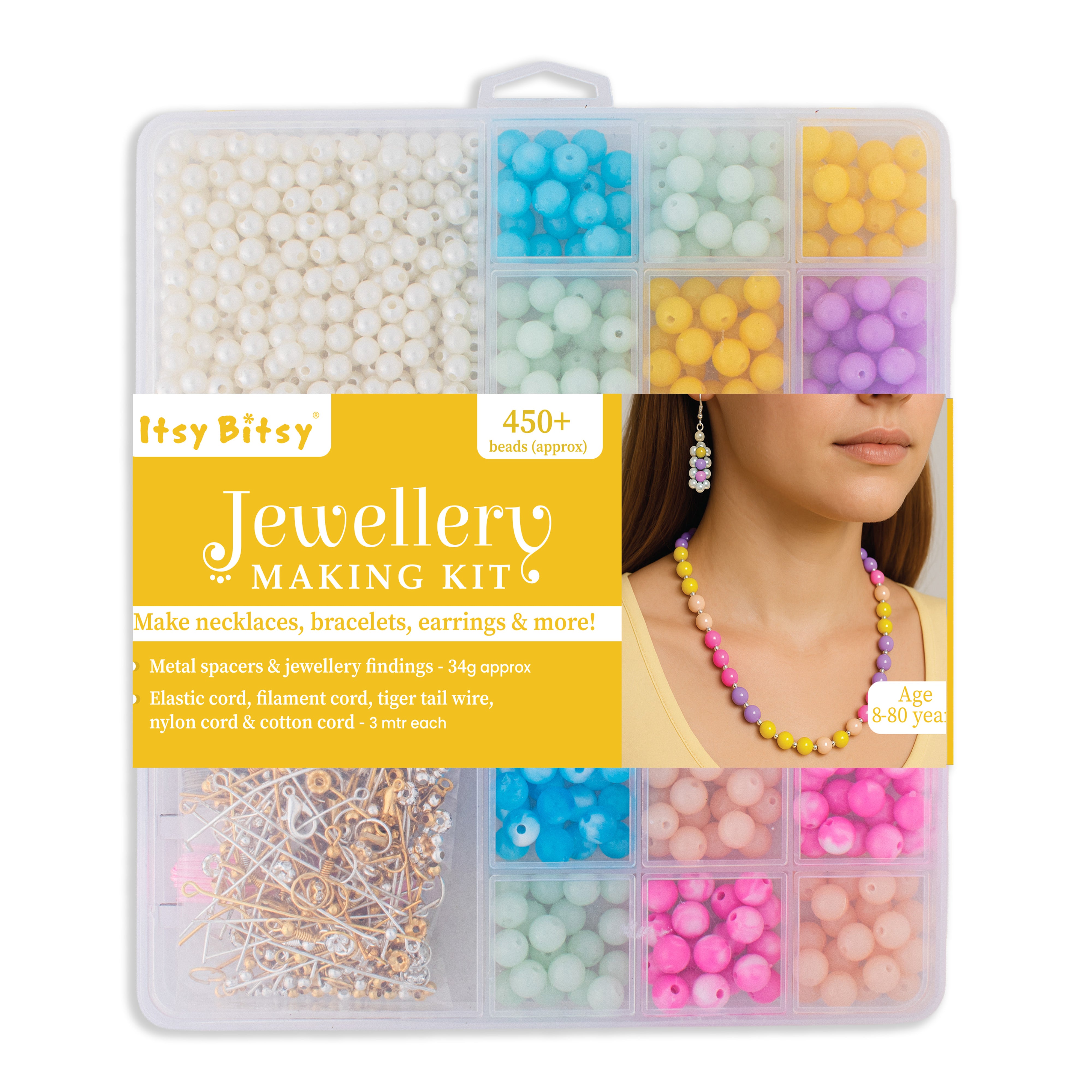 My Beads Studio Jewellery Making Kit Pastel Orchid in Square Box